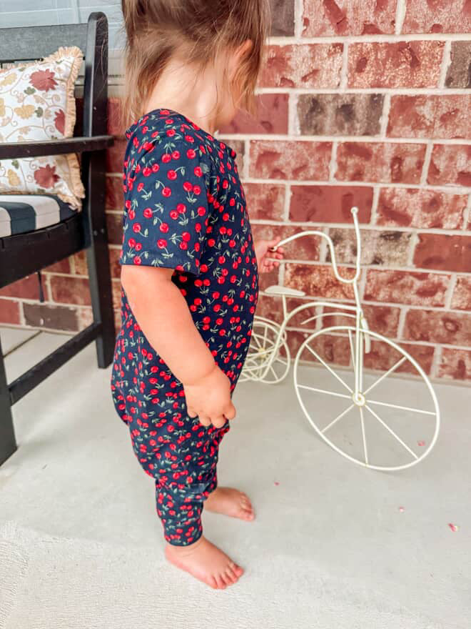 Midnight Cherries Harem Romper