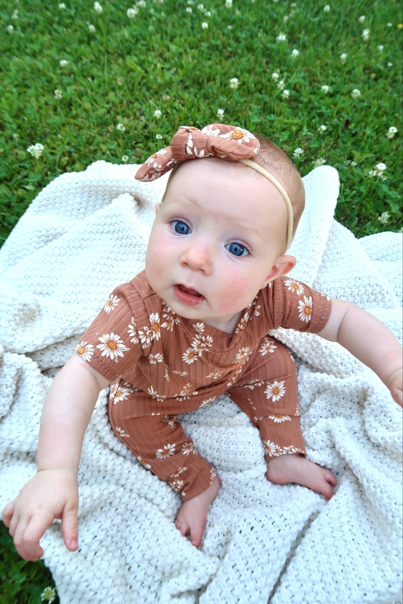 Caramel Daisies Harem Romper