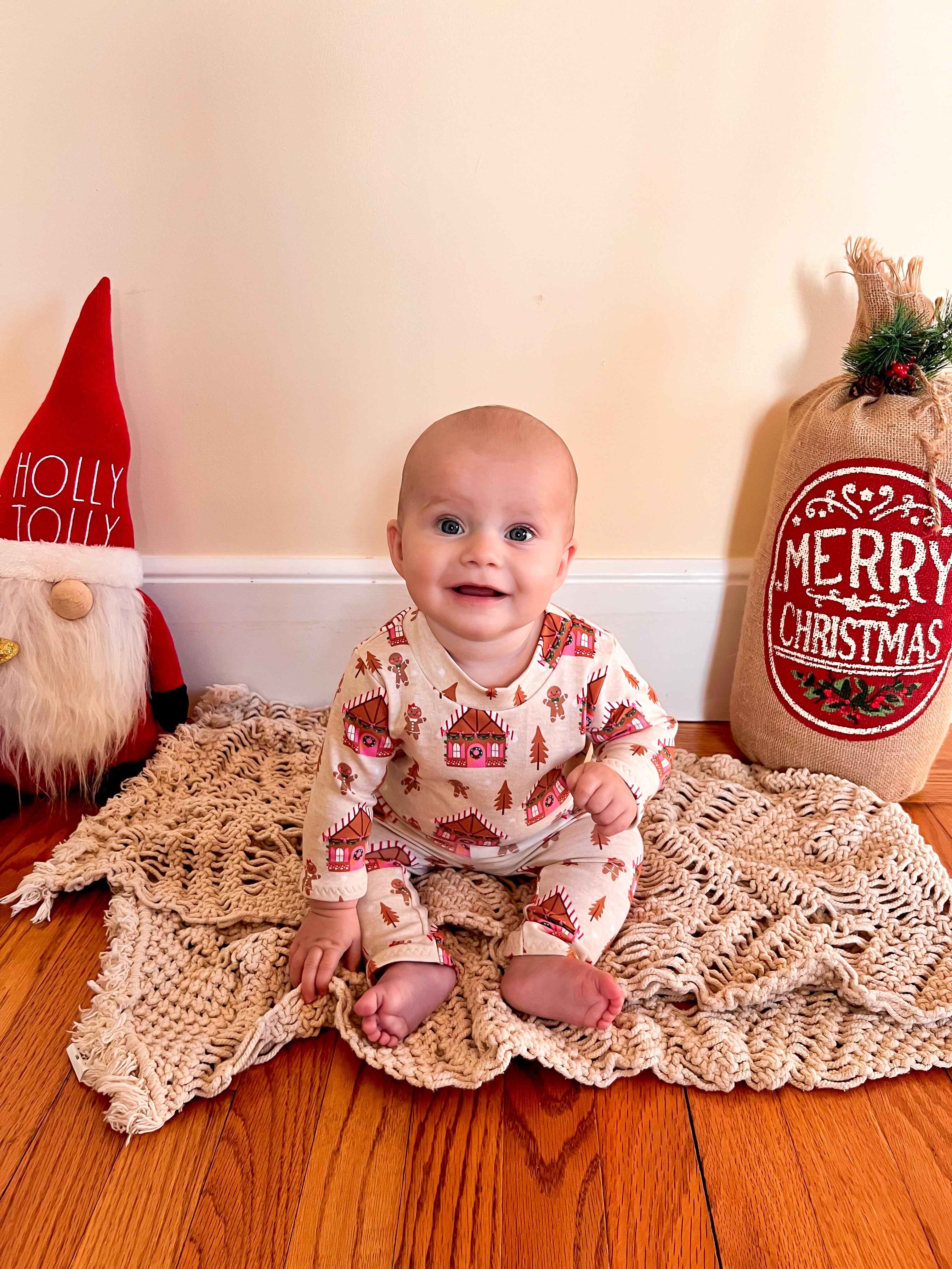 Pink Gingerbread Houses Harem Romper