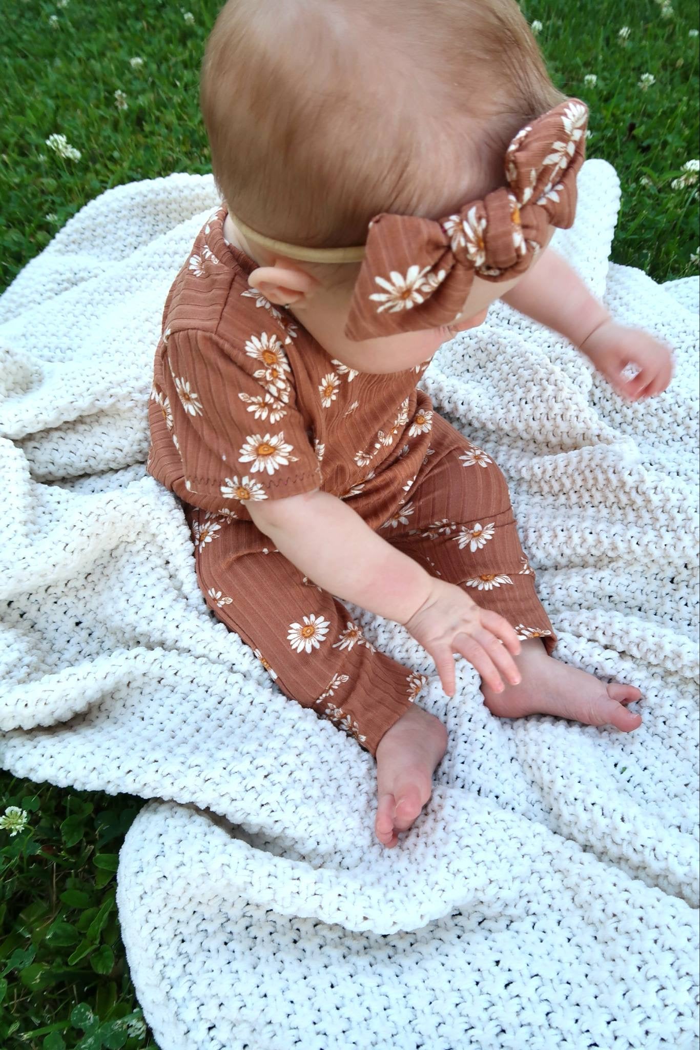 Caramel Daisies Harem Romper