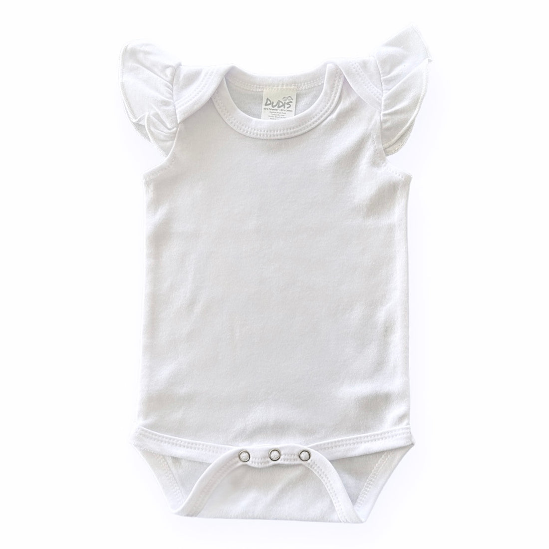 White Flutter Sleeve Baby Bodysuit
