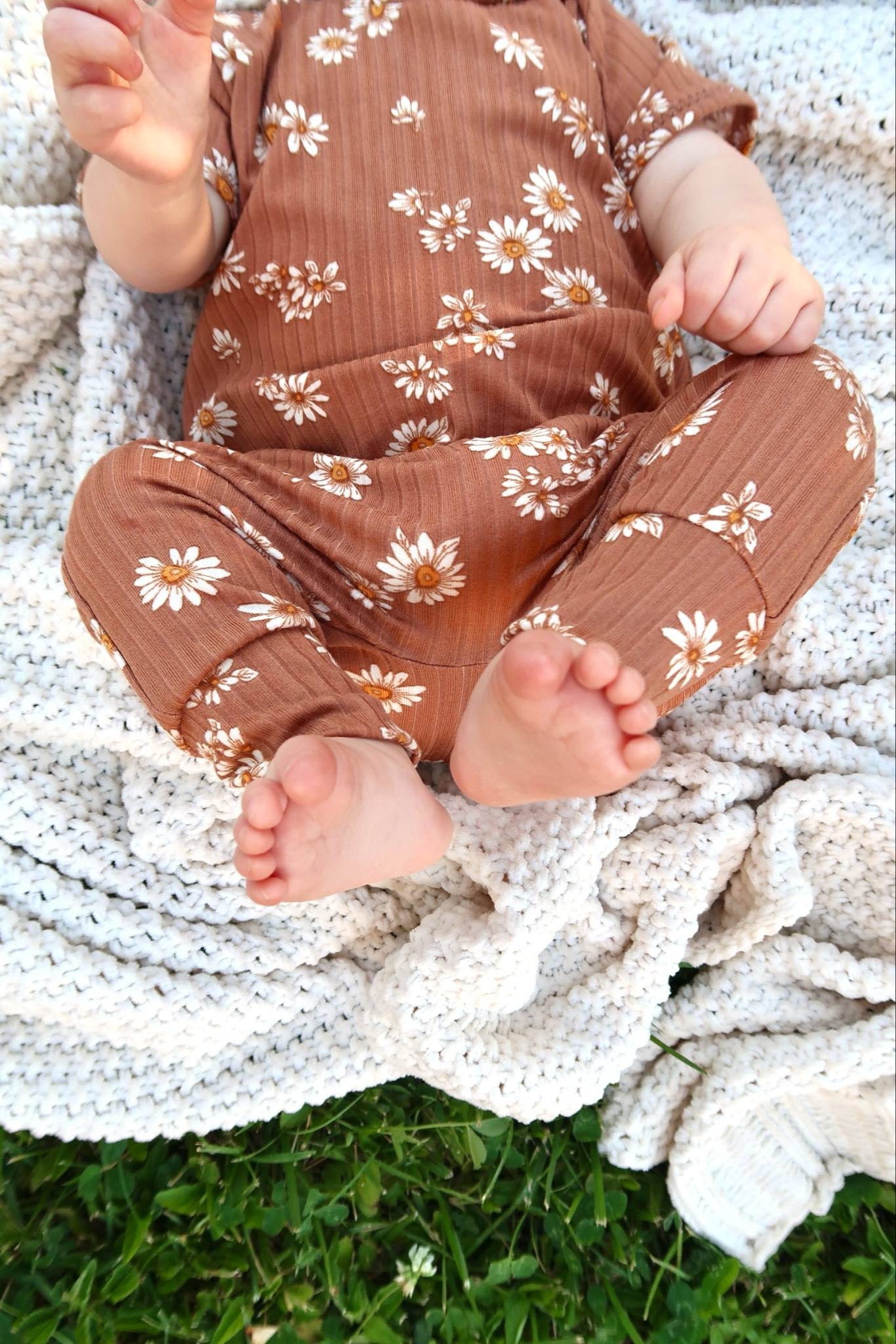 Caramel Daisies Harem Romper