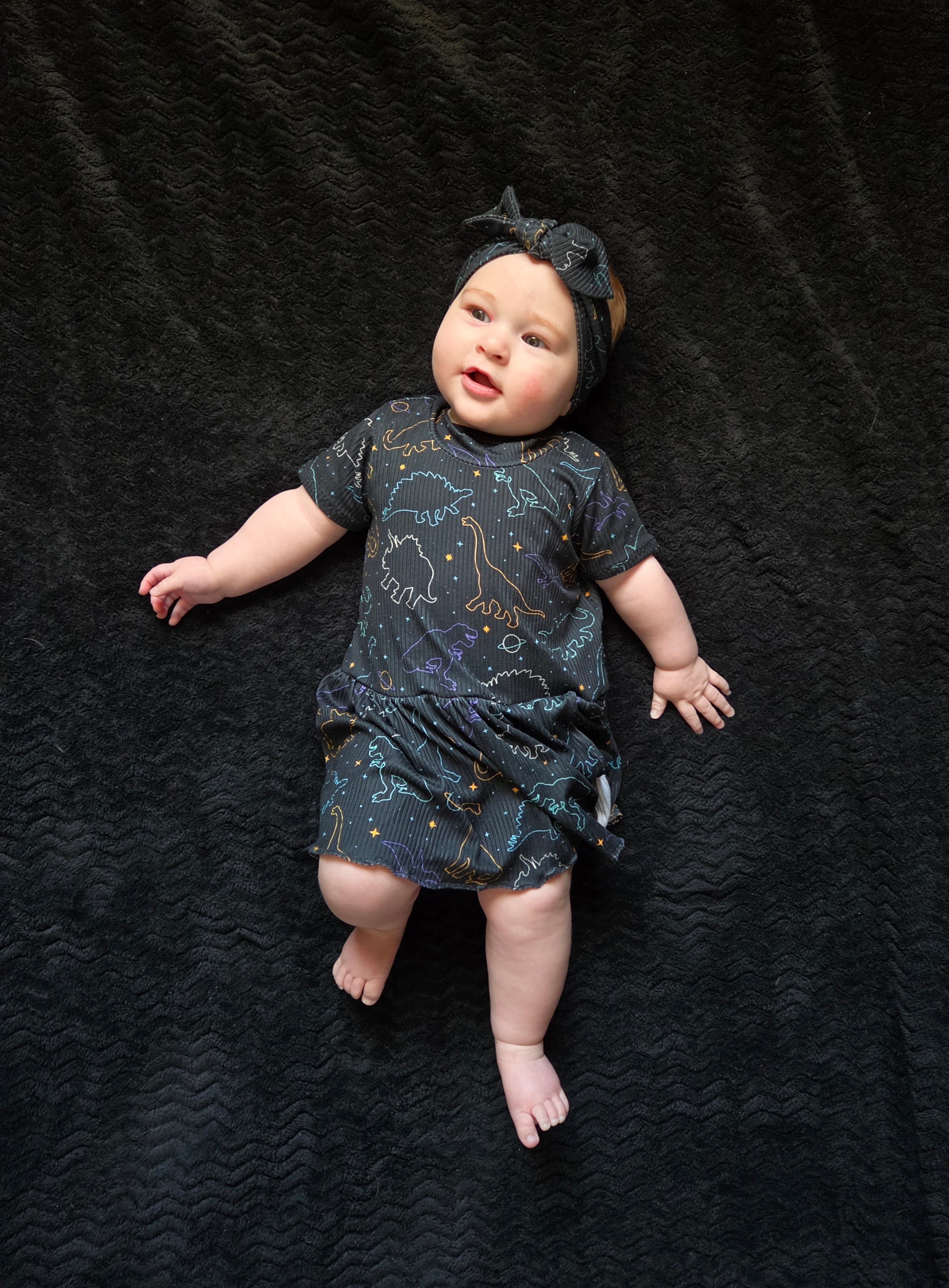 Cosmic Dino Nights Ribbed Dress