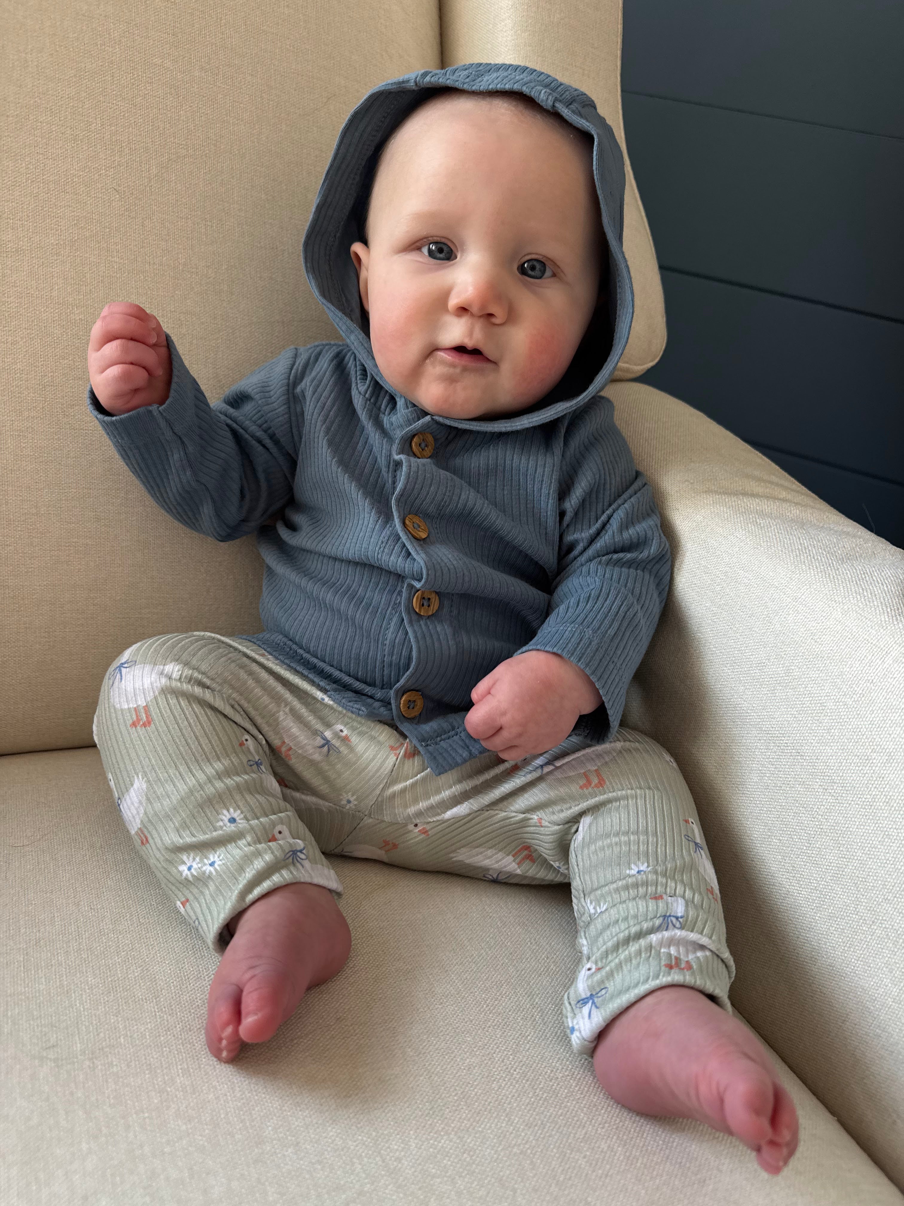 Blue Ribbon Geese Ribbed Leggings