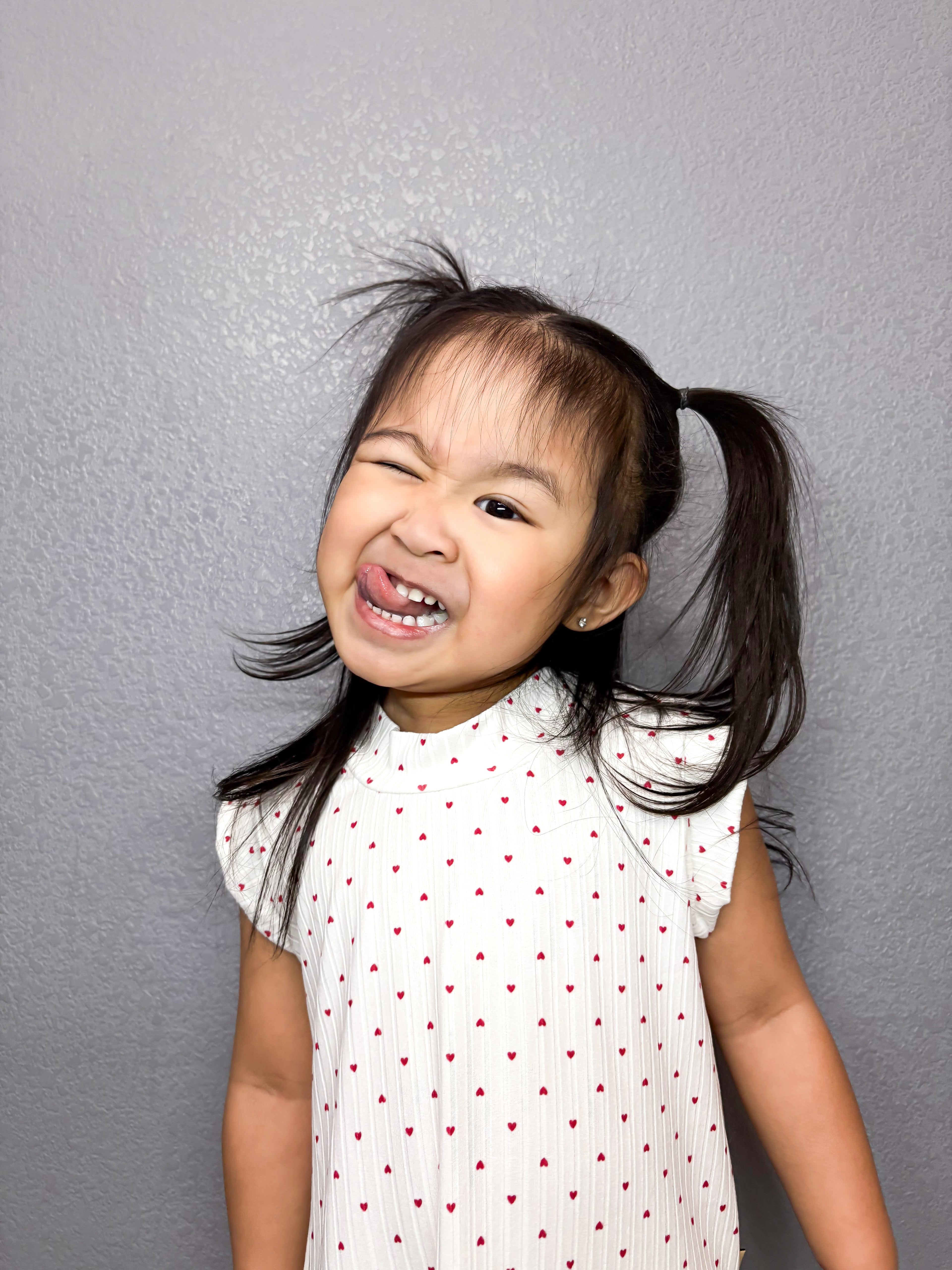 Little Red Hearts Ribbed Dress