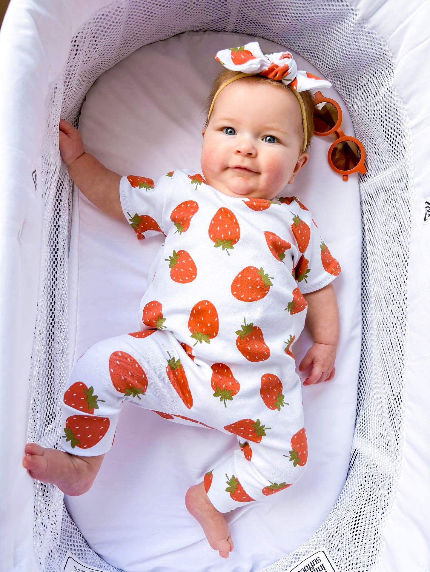 Strawberries on White Headbands