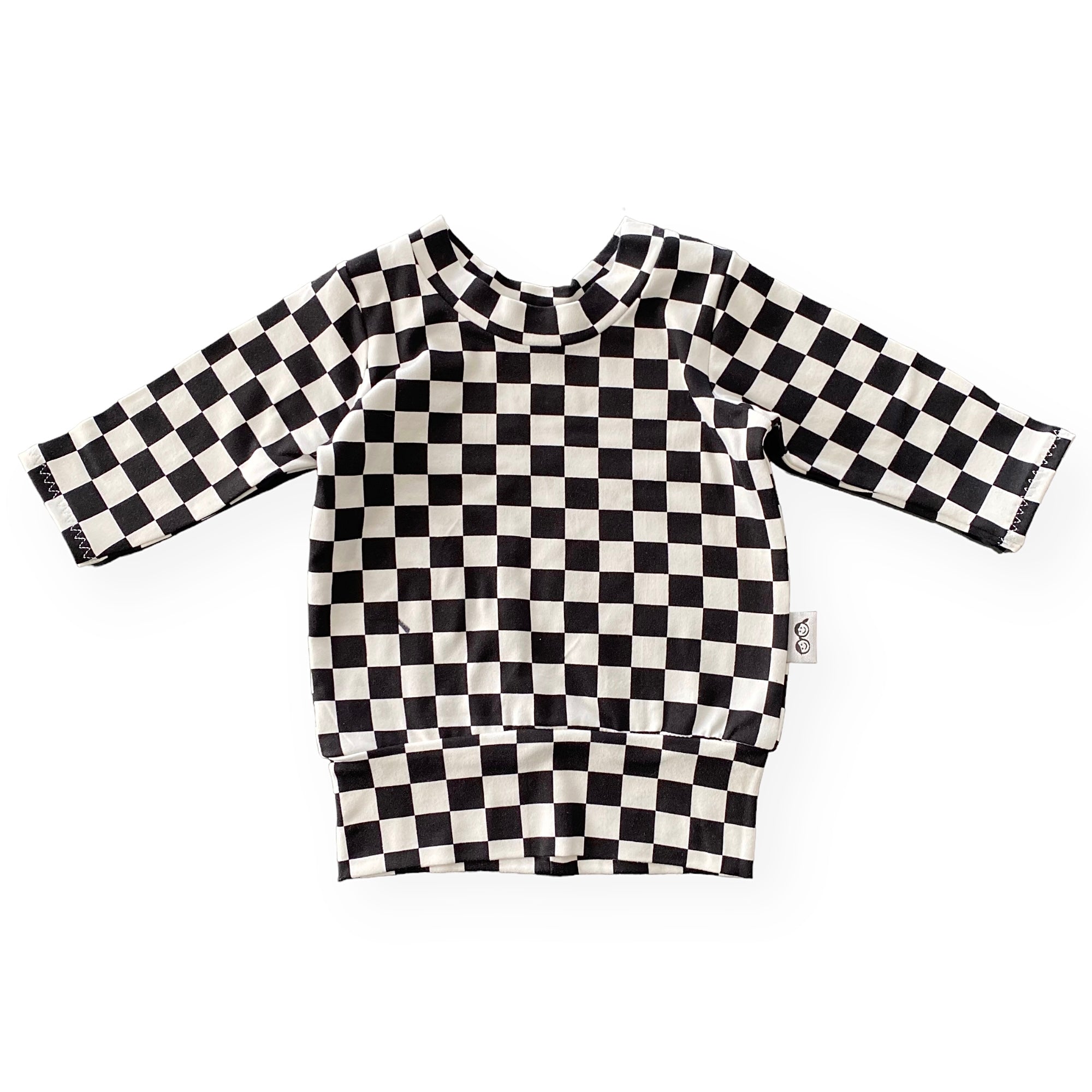 Black Retro Checkered Lounge Top