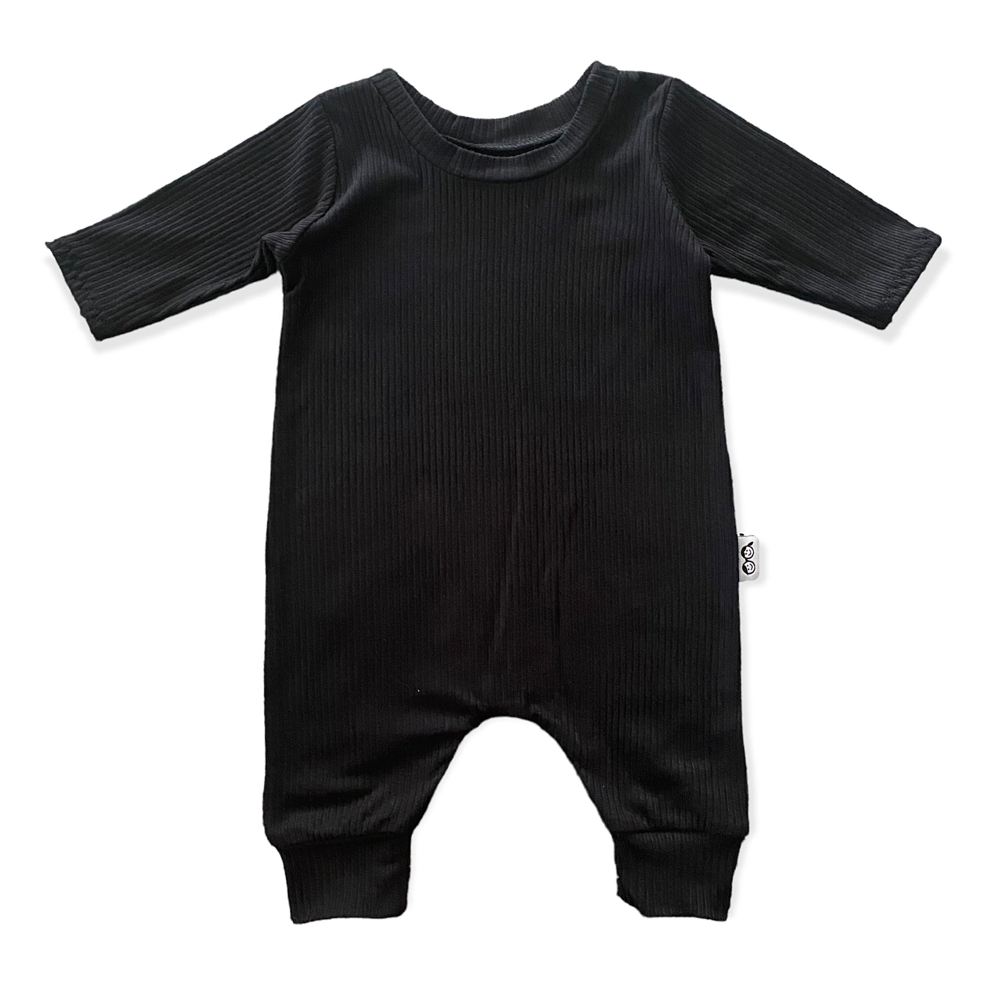 Black Ribbed Harem Romper