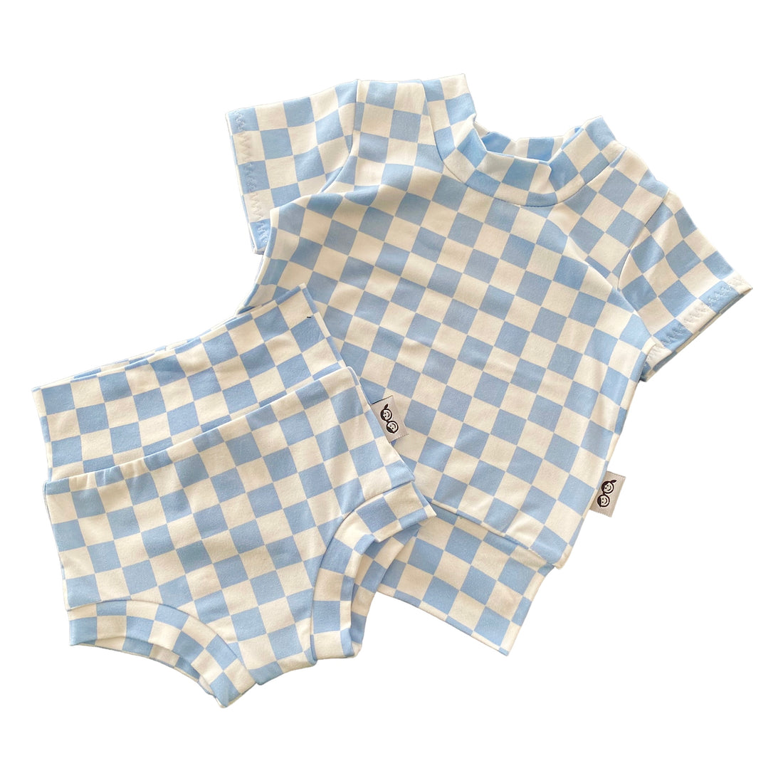 Blue Retro Checkered Summer Lounge Set