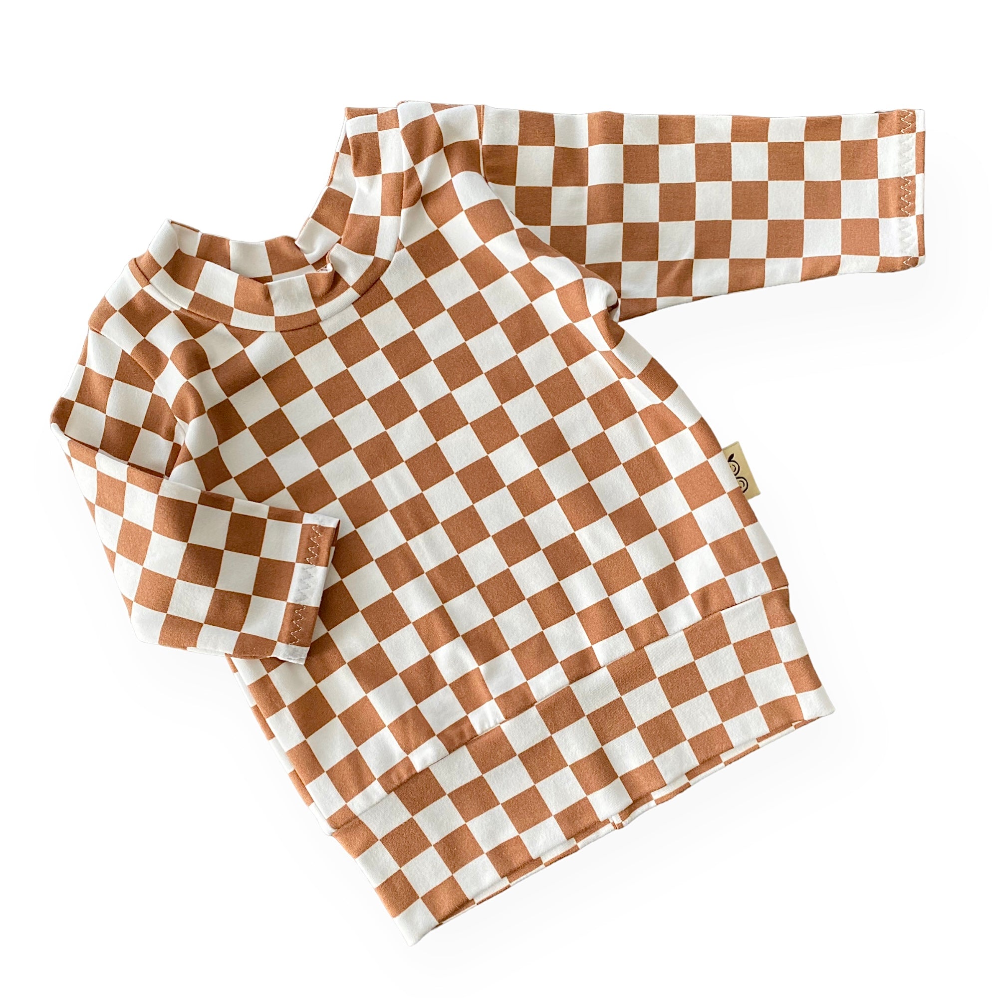 Brown Retro Checkered Lounge Set