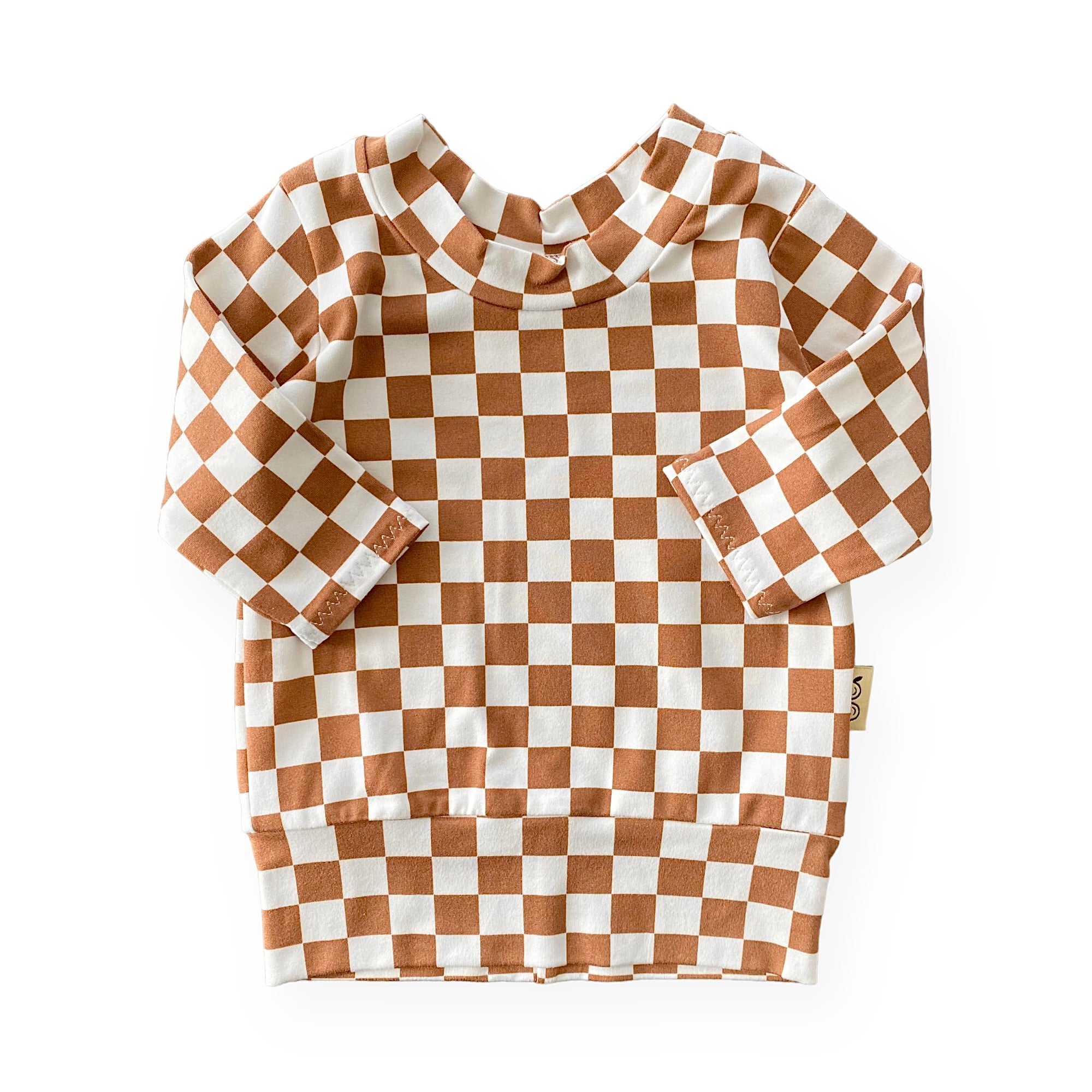 Brown Retro Checkered Lounge Set