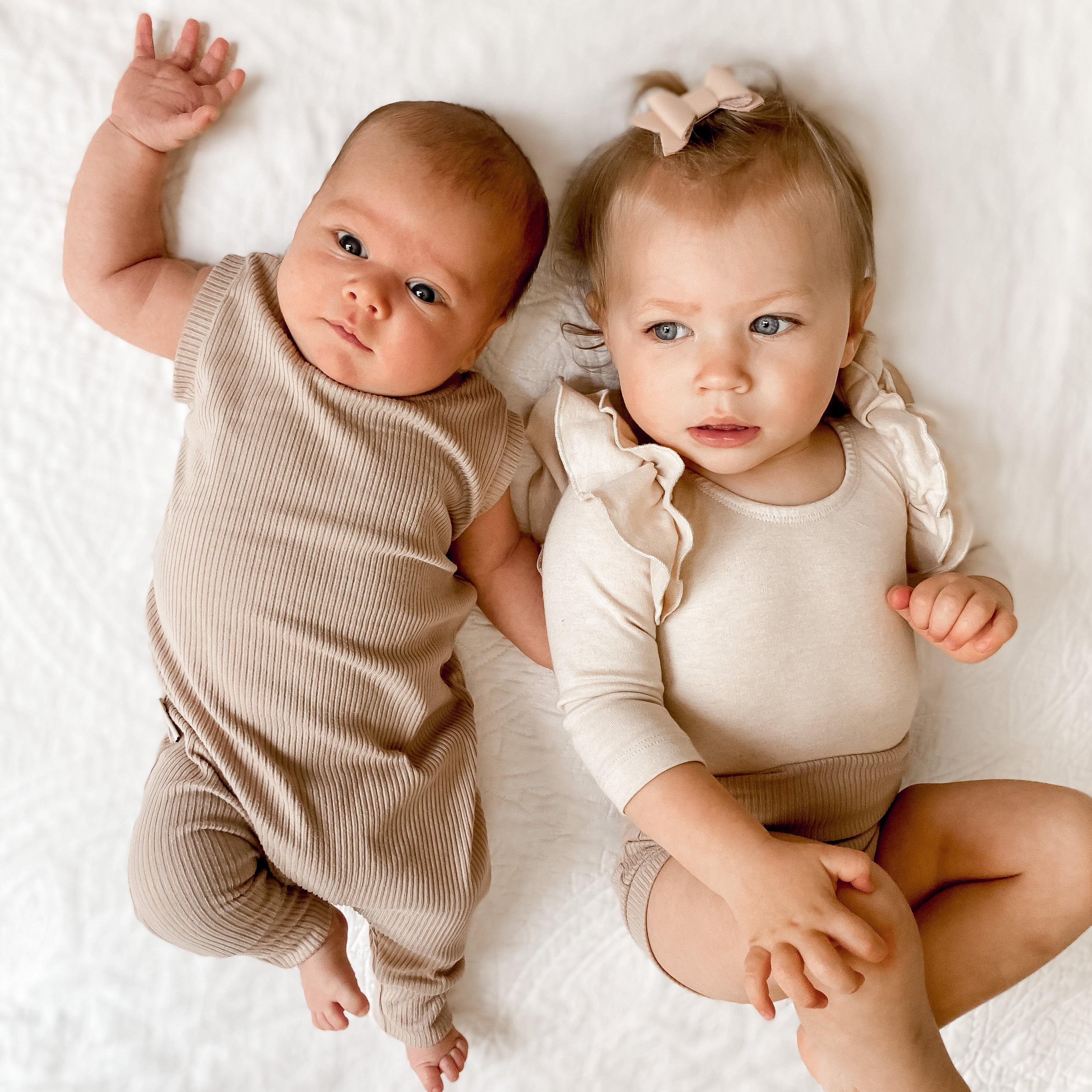 Latte Ribbed Harem Romper