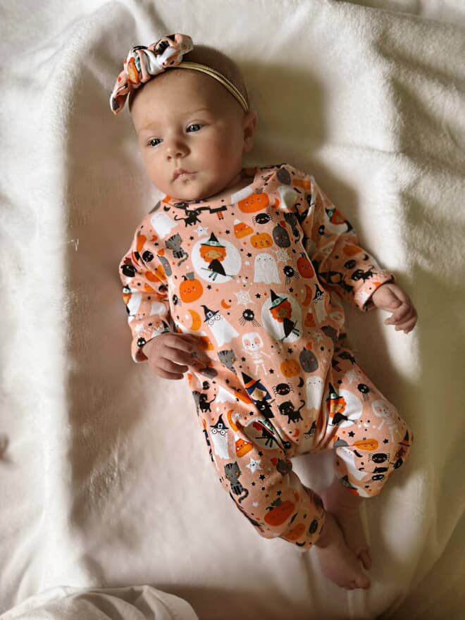 Pink Witches Halloween Harem Romper