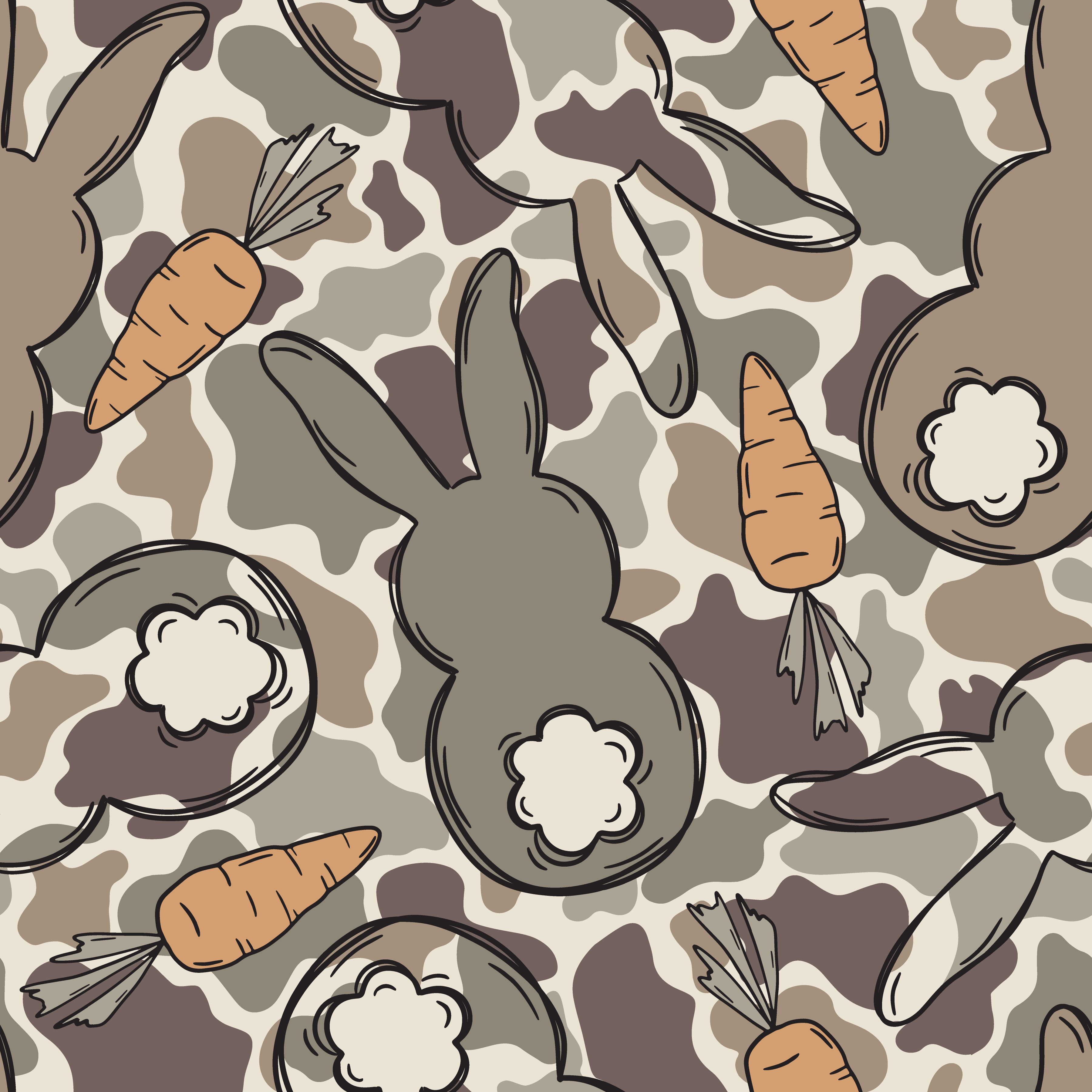 Easter Bunny Camo Ribbed - Limited Vault Fabric