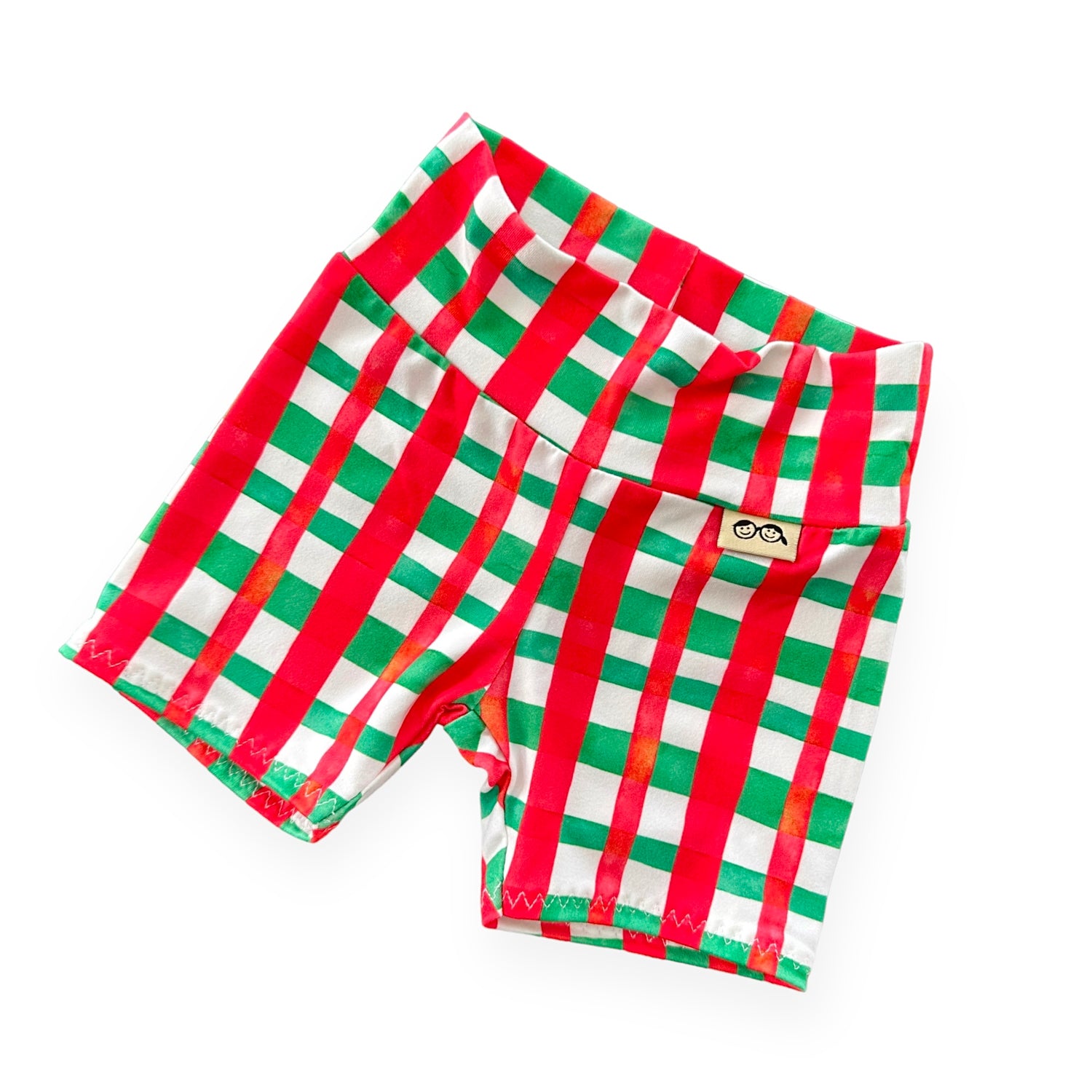 Christmas Gingham Biker Shorts Lounge Set