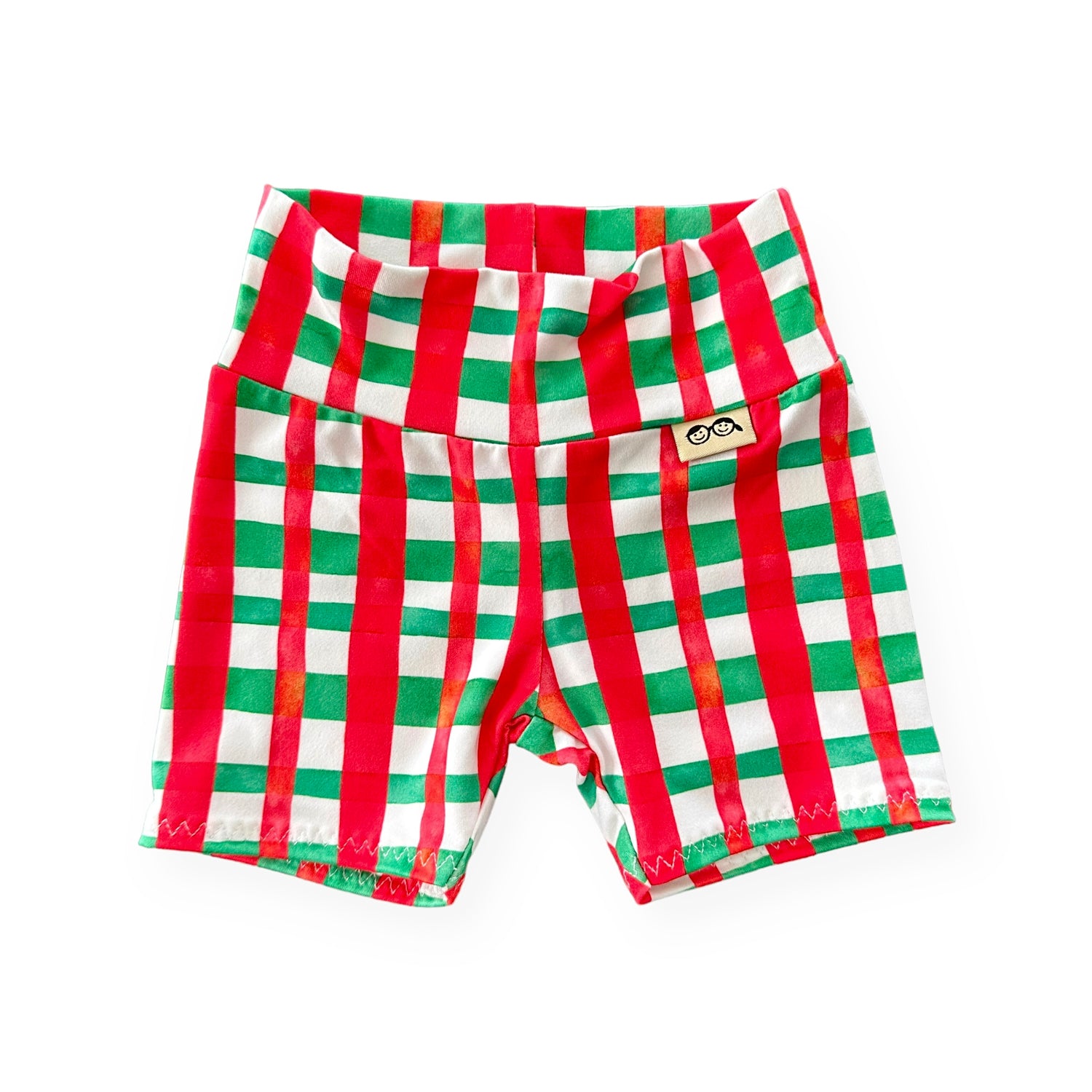 Christmas Gingham Biker Shorts Lounge Set