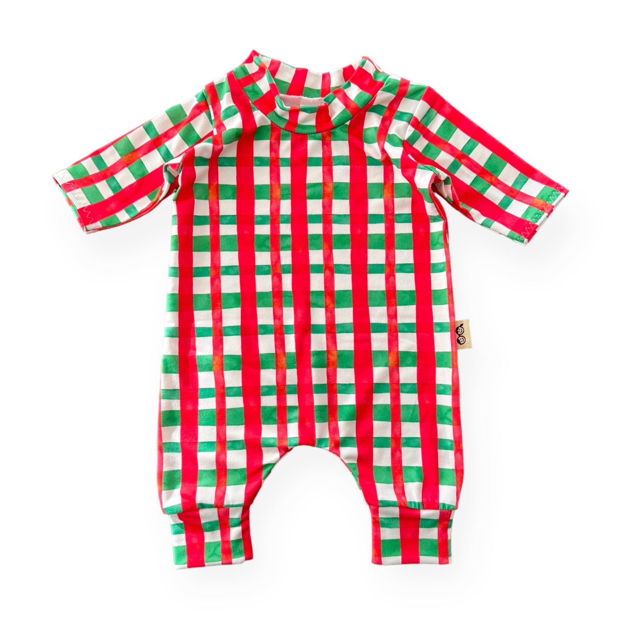 Christmas Gingham Harem Romper