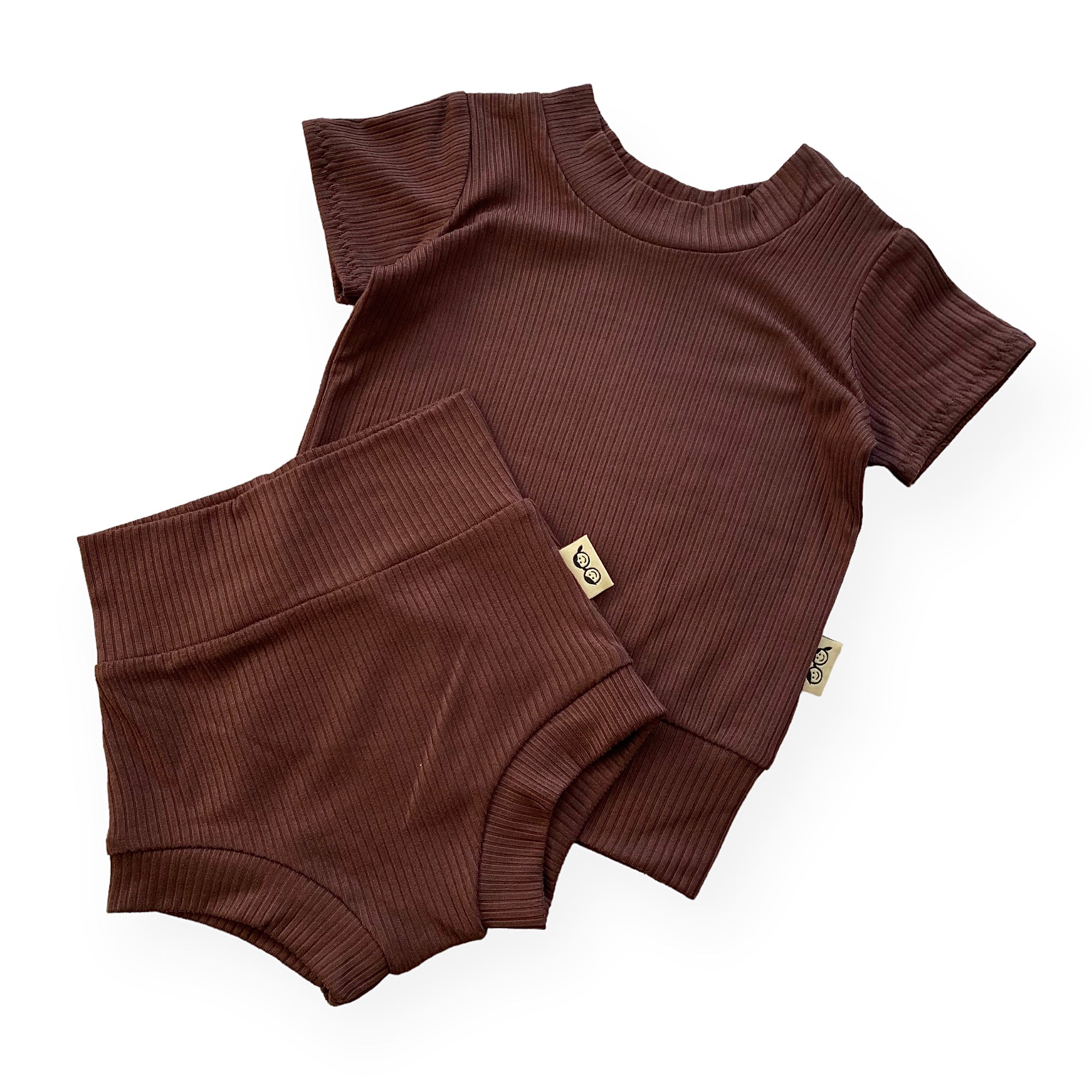 Cocoa Ribbed Summer Lounge Set