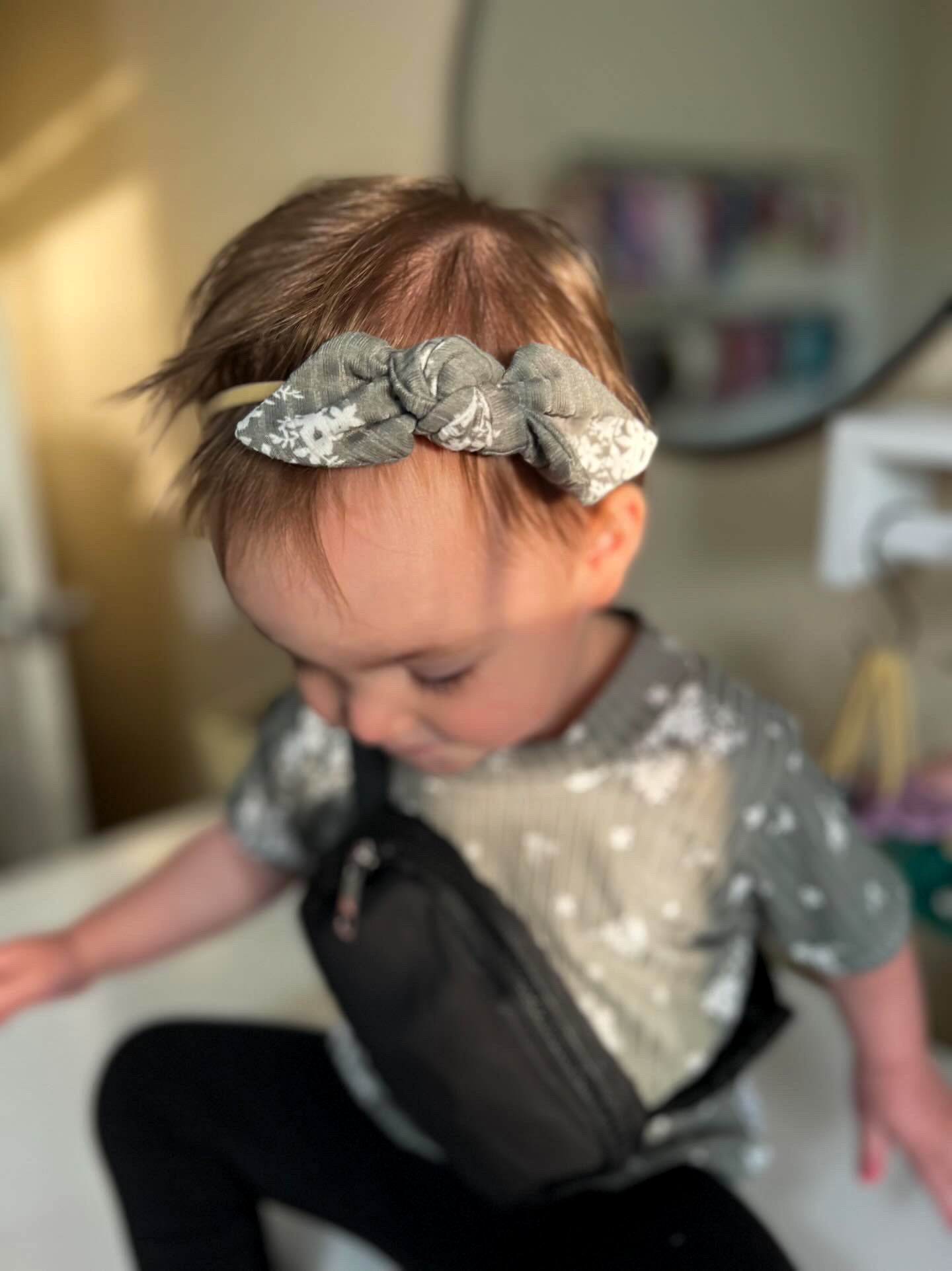 Minimal Floral Olive Ribbed Headbands