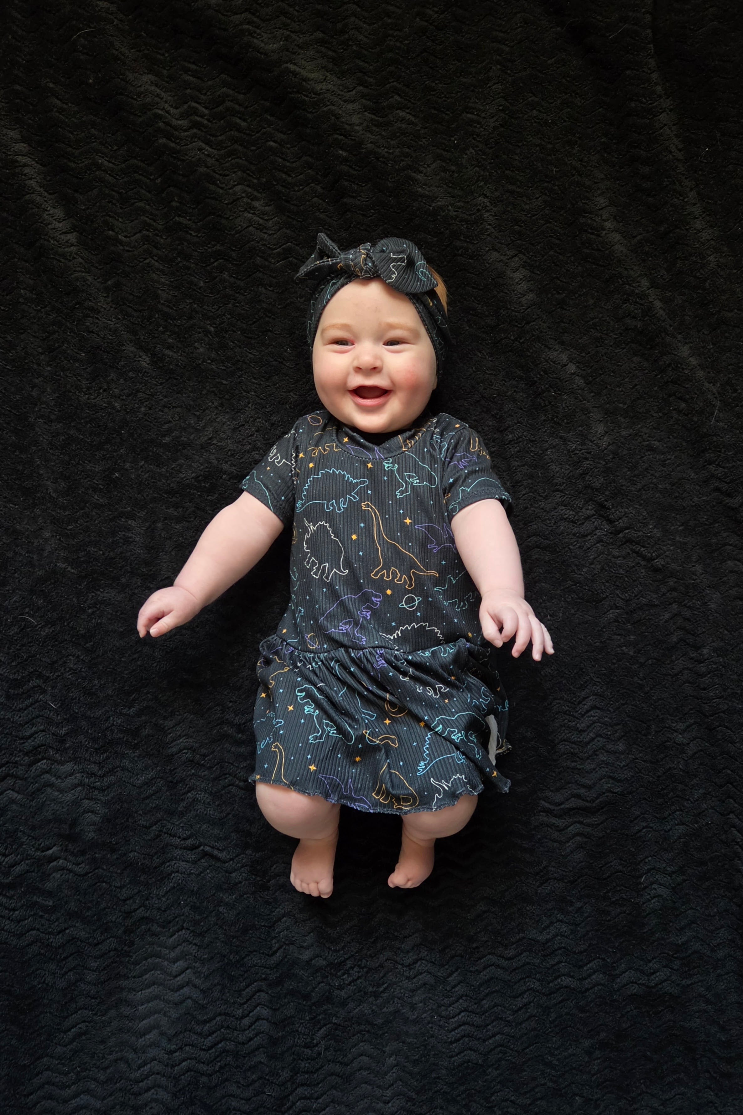 Cosmic Dino Nights Ribbed Dress