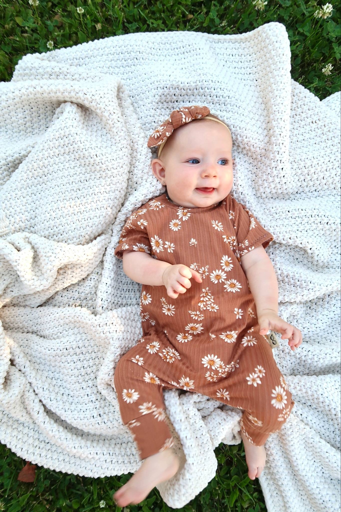 Caramel Daisies Harem Romper