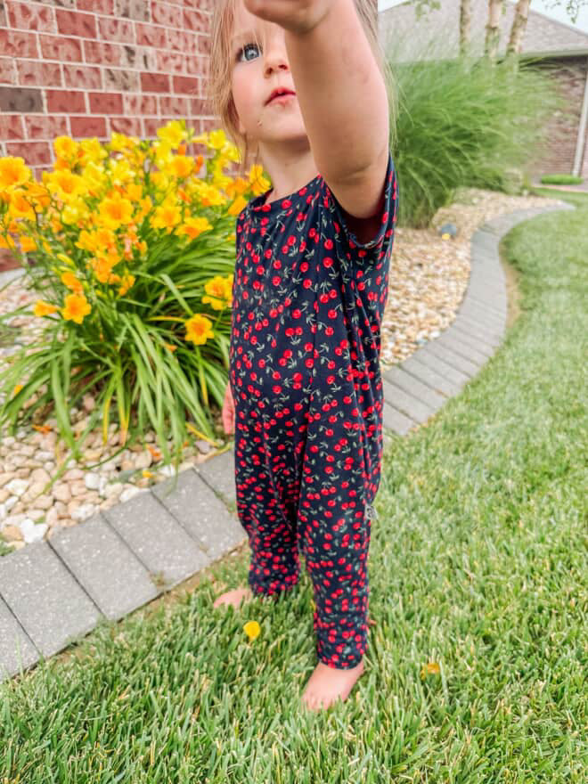 Midnight Cherries Harem Romper