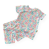 Doodle Biker Shorts Lounge Set