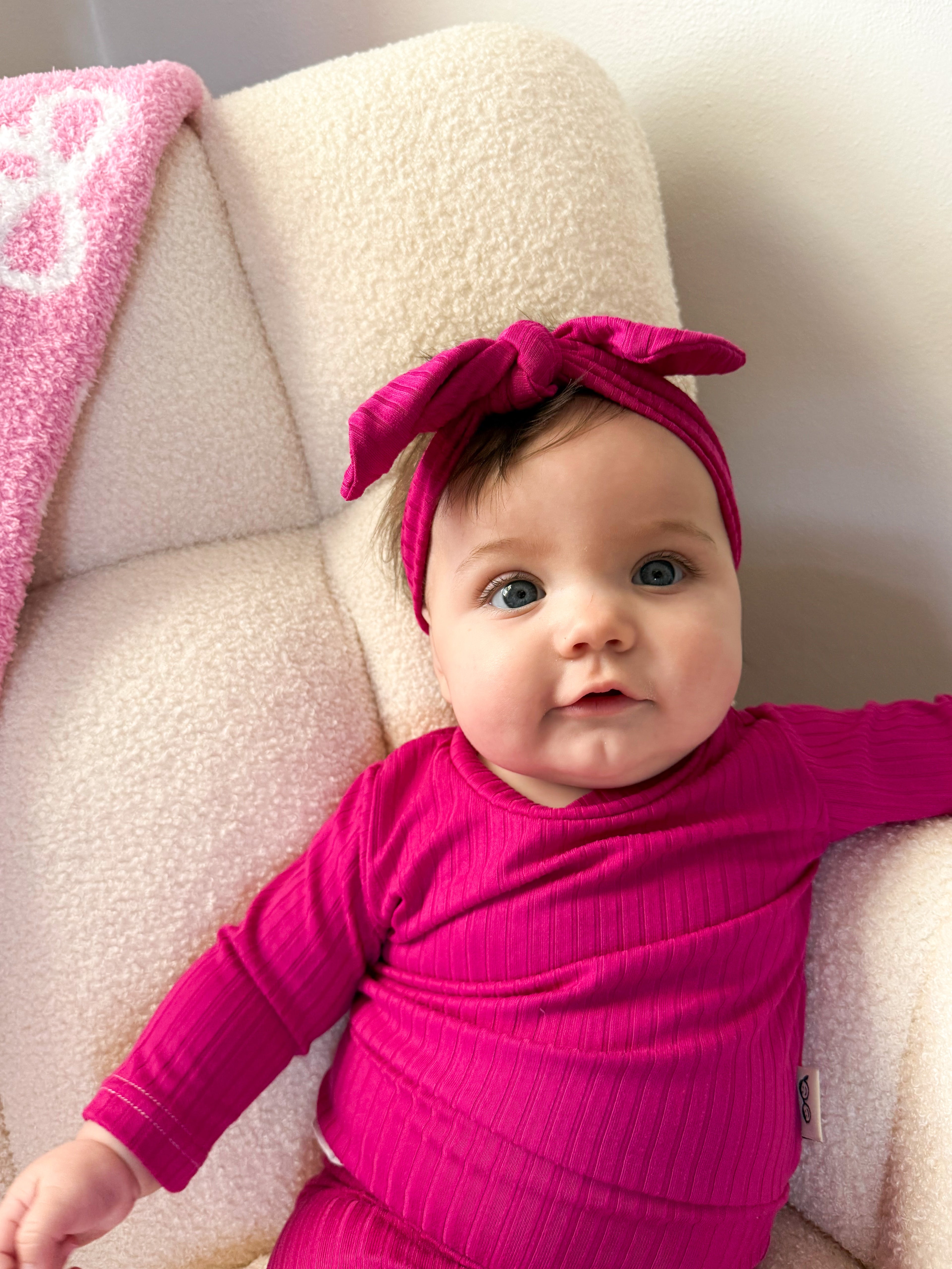Fuchsia Ribbed Lounge Set