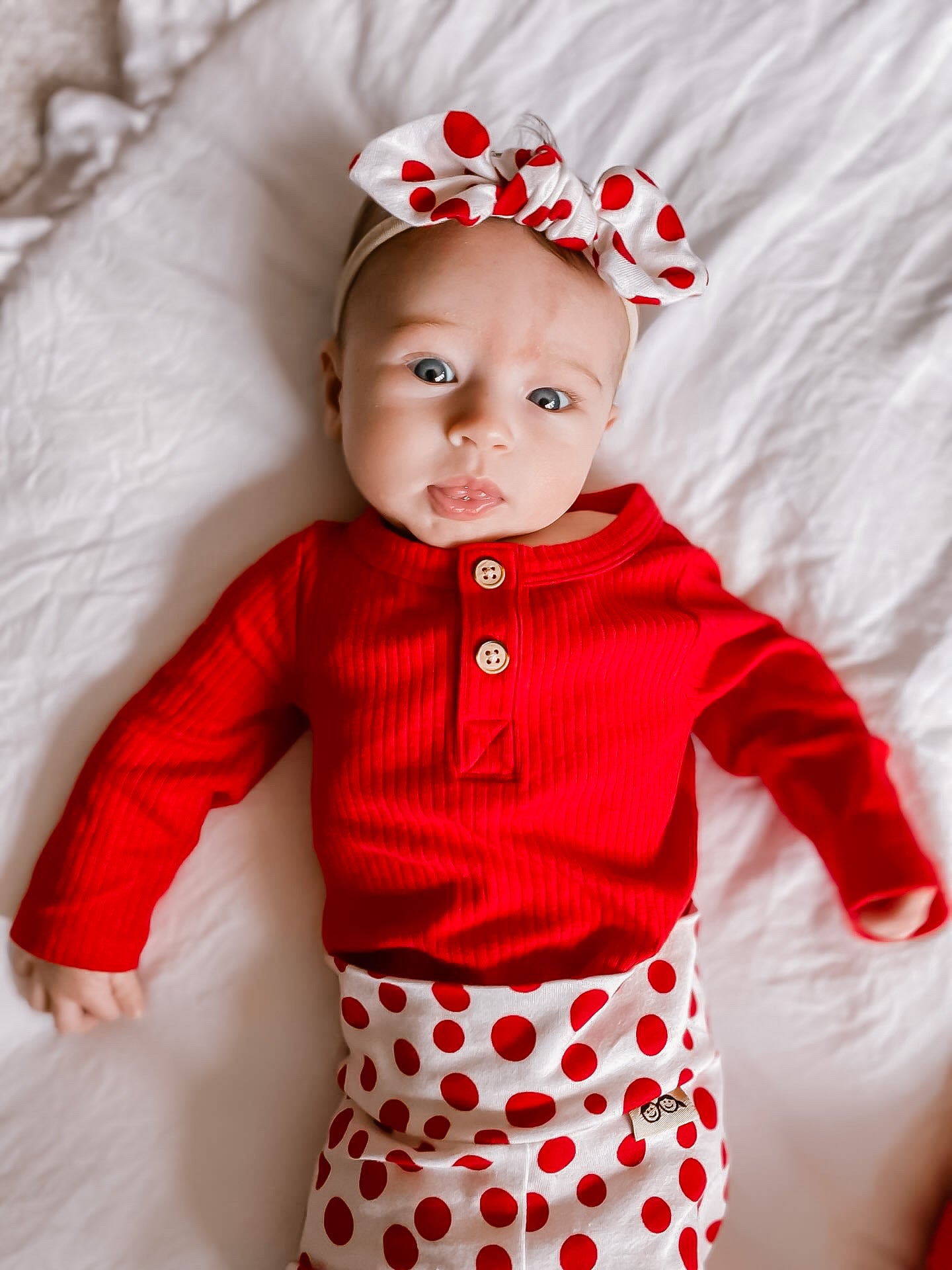 White Red Polka Dots Headbands