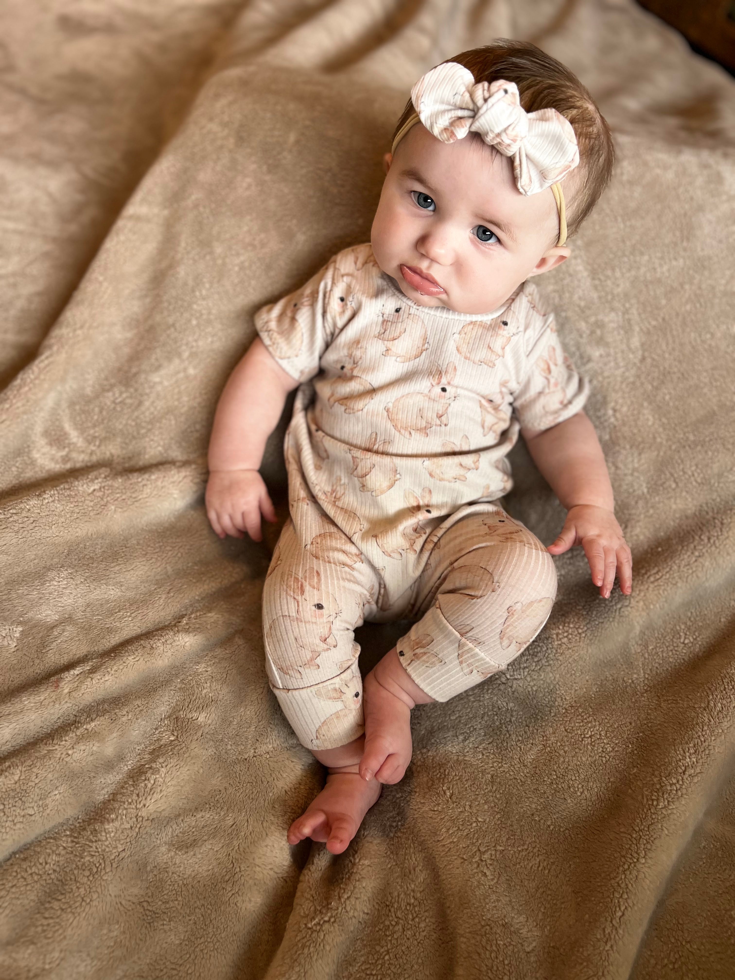 Watercolor Bunnies Ribbed Headbands