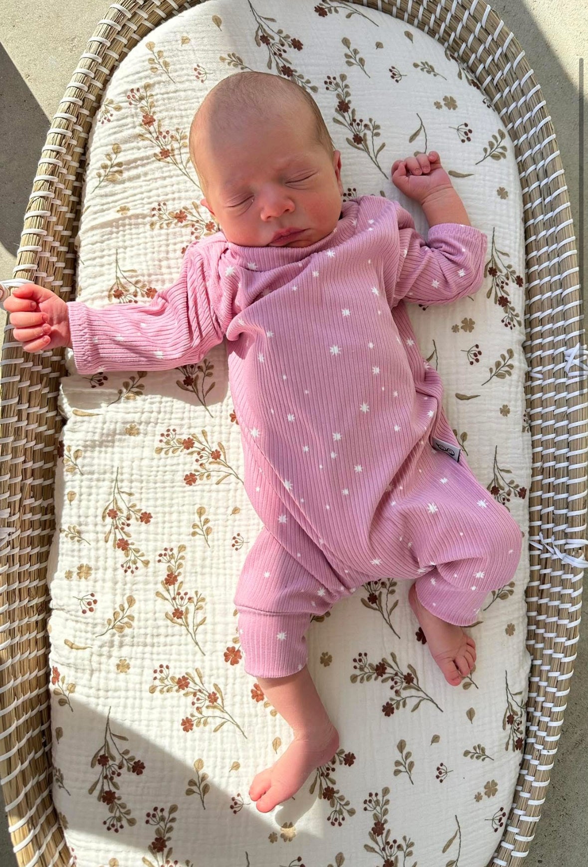 My Lucky Stars on Pink Ribbed Harem Romper