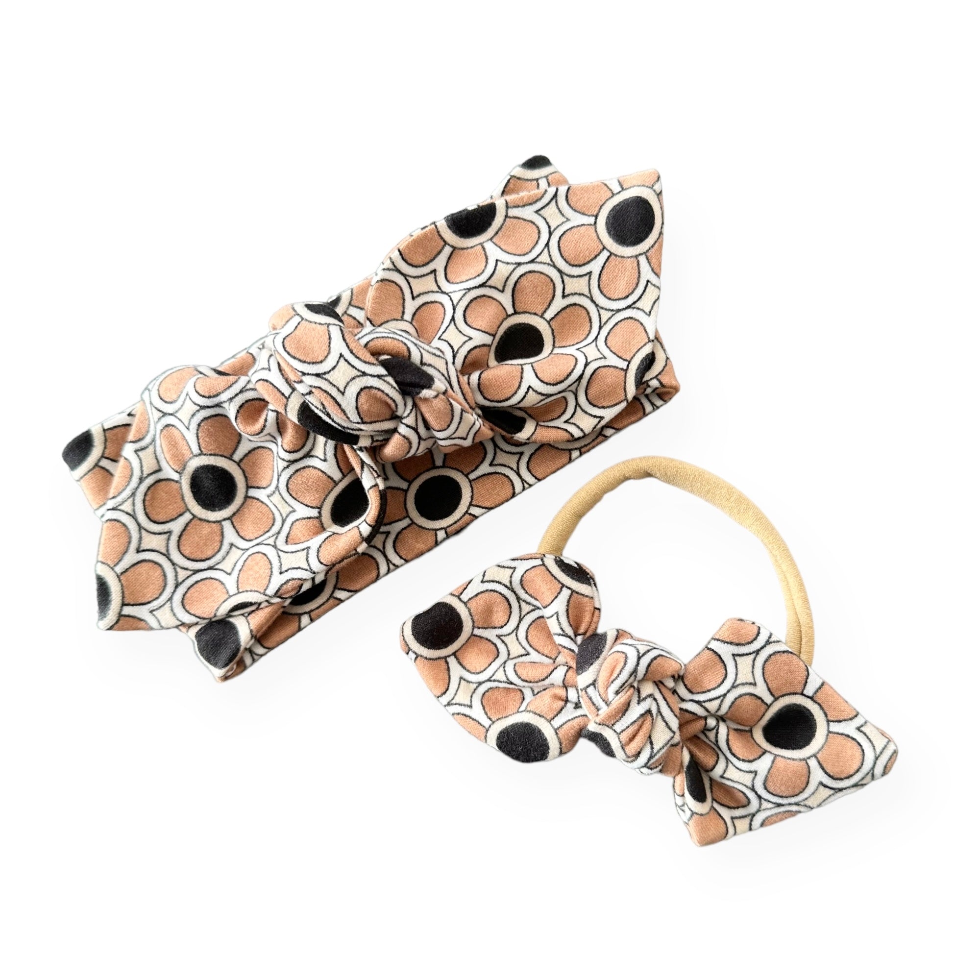 Funky Florals in Cocoa Headbands