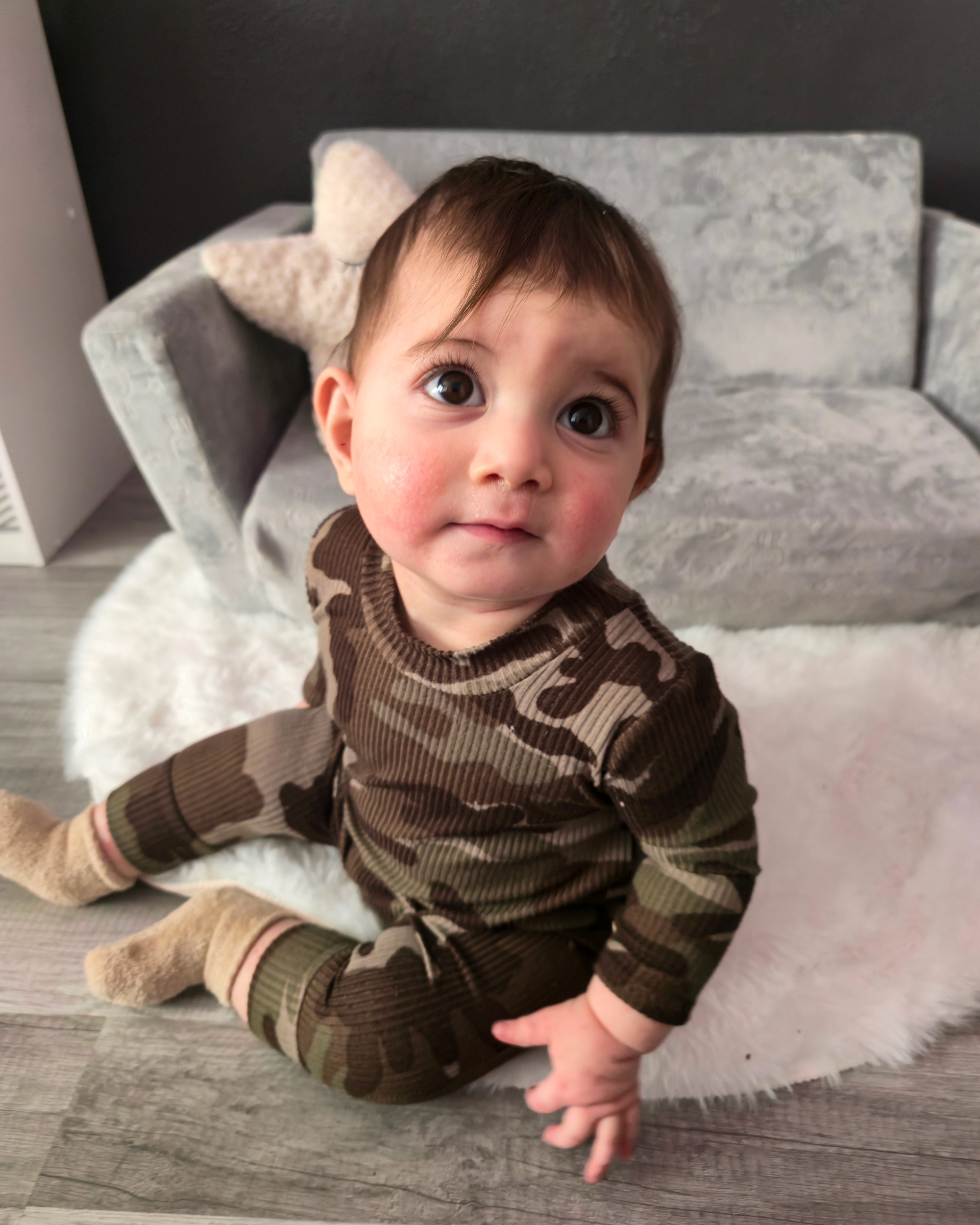 Woodland Camo Ribbed Harem Romper