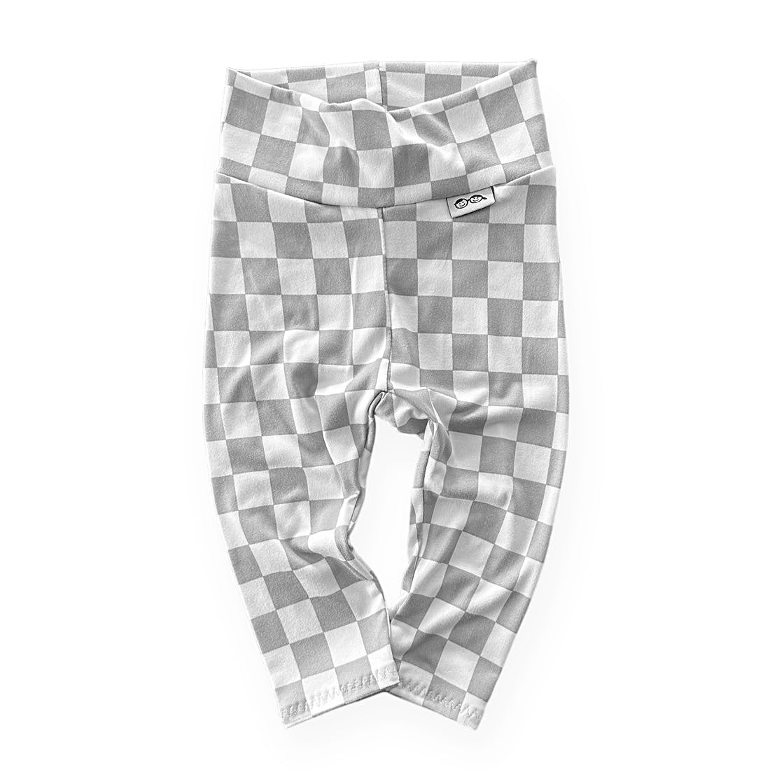 Checkered patterned leggings on a white background