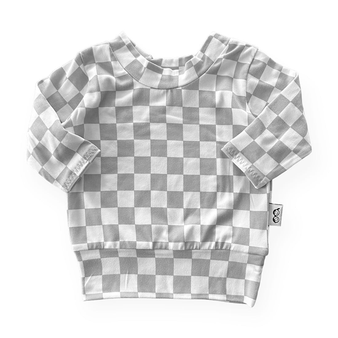 Gray and white checkered shirt on a white background