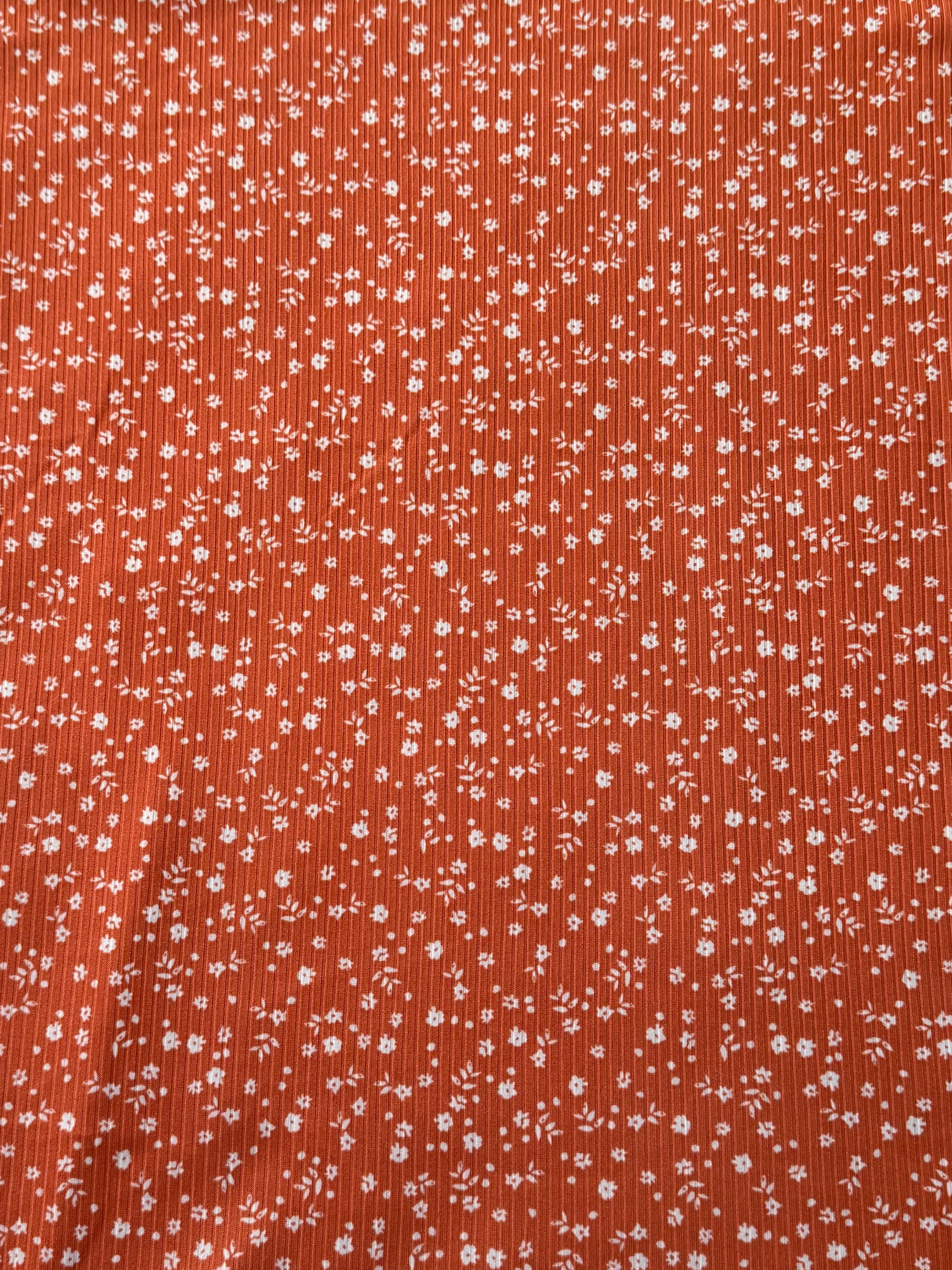 Little Wildflowers Bunt Orange Ribbed - Limited Vault Fabric