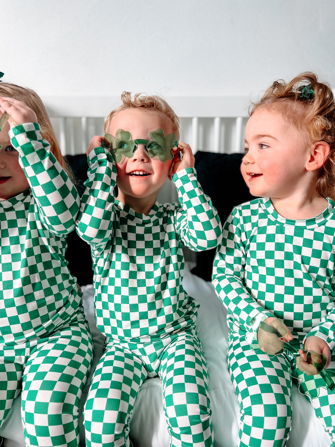 Green Checkered Lounge Top