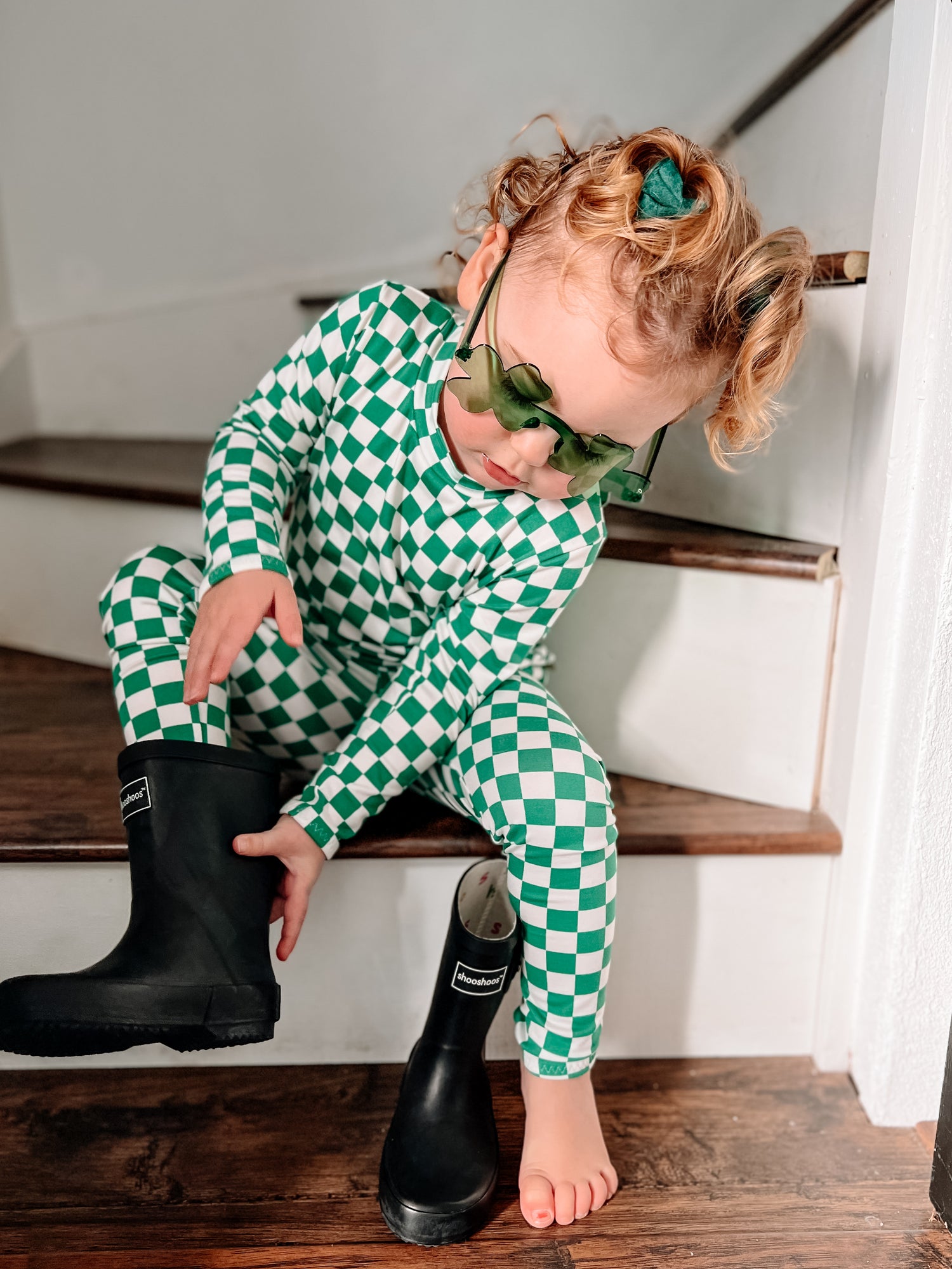Green Checkered Leggings