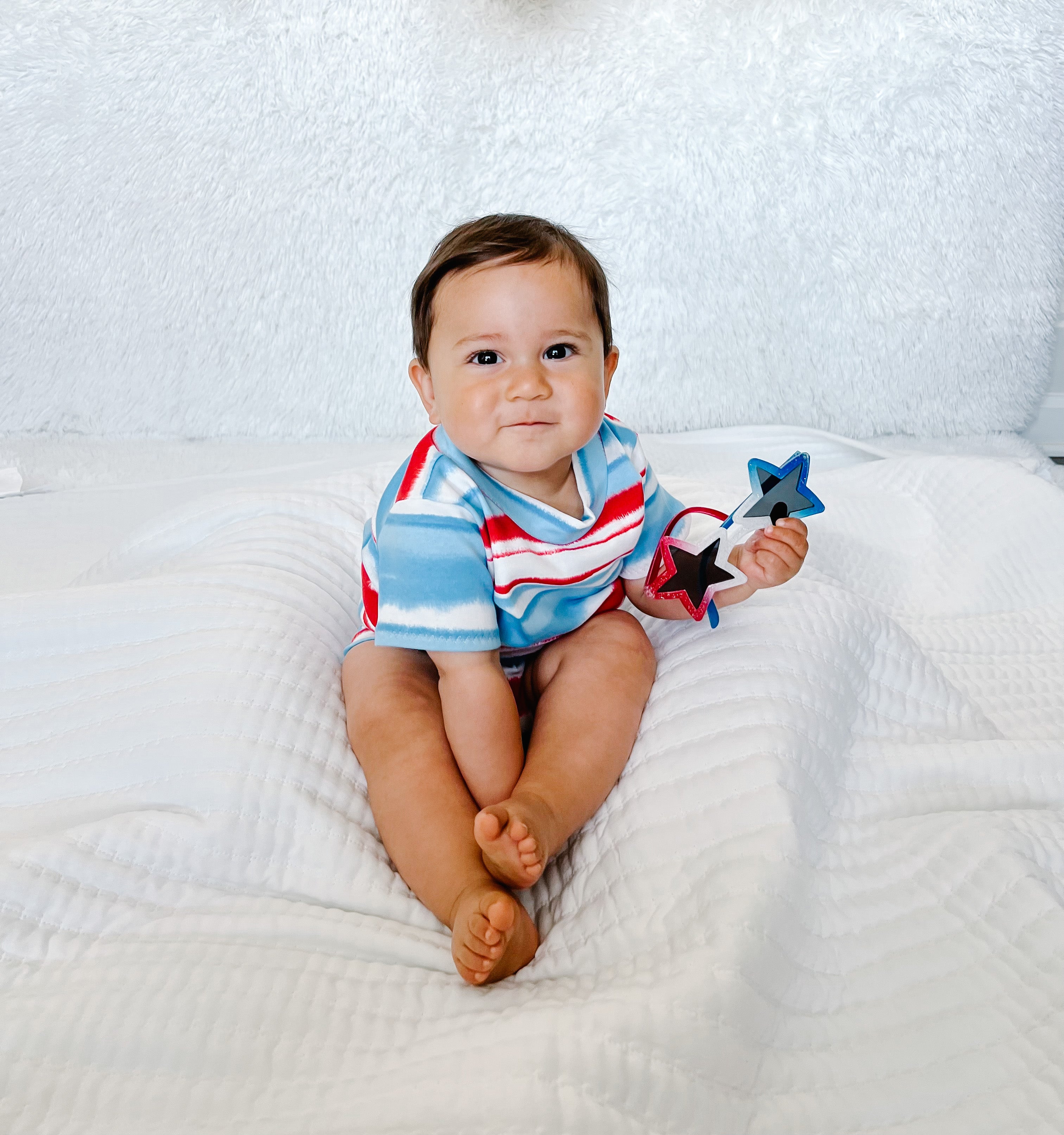 Patriotic Tie Dye Stripes Summer Lounge Set