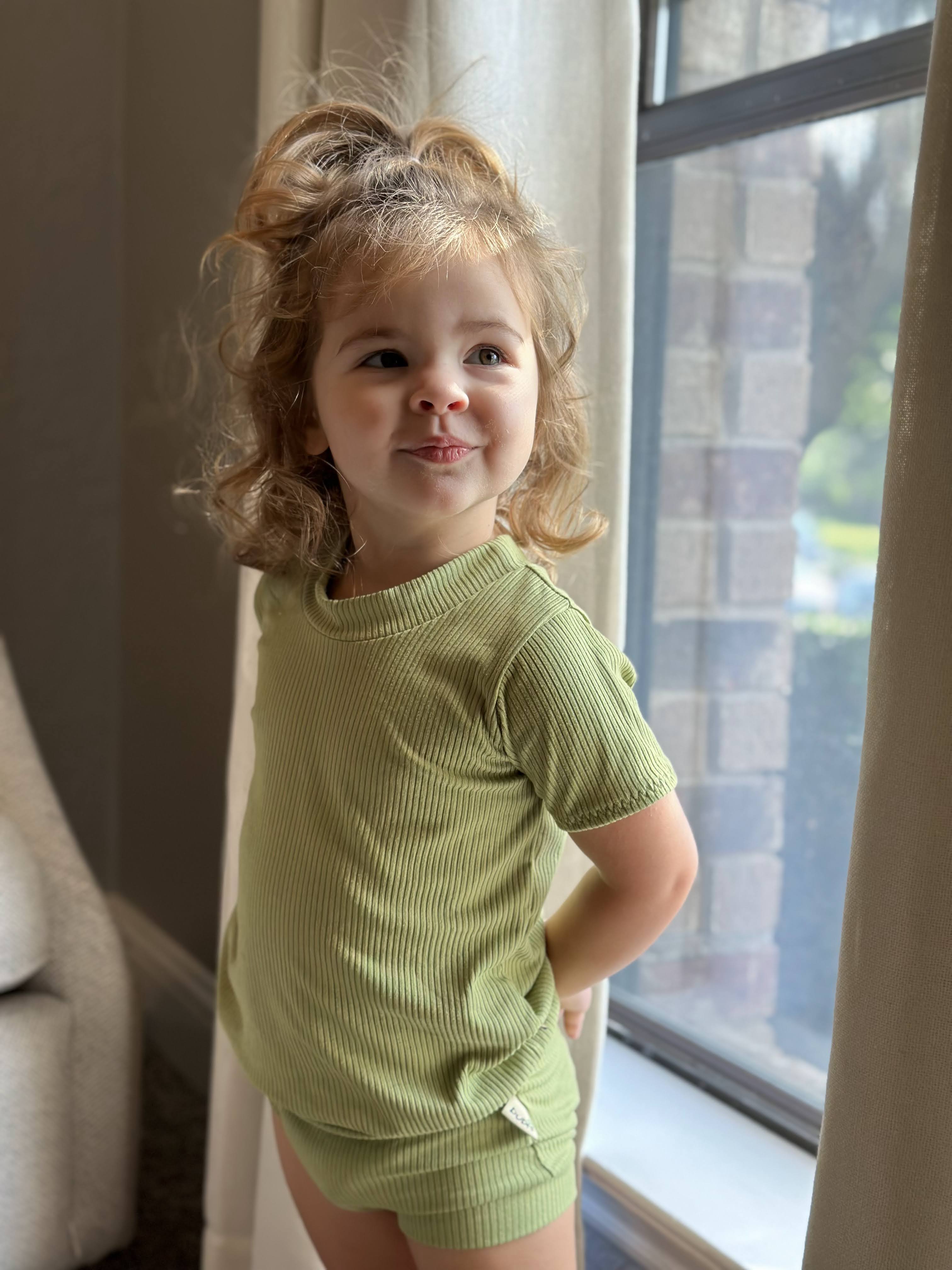 Avocado Ribbed Summer Lounge Set