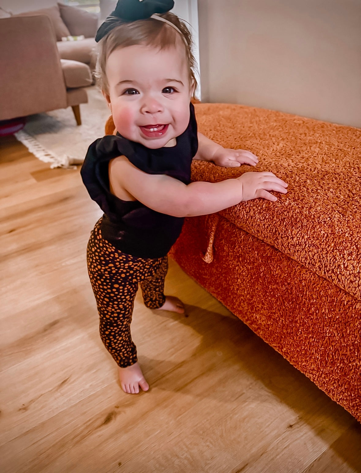 Black Abstract Micro Dot Leggings