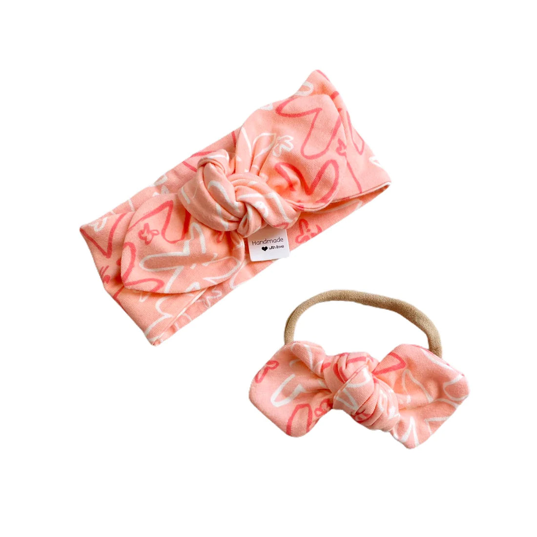 Coral Hand Drawn Flowers Headbands