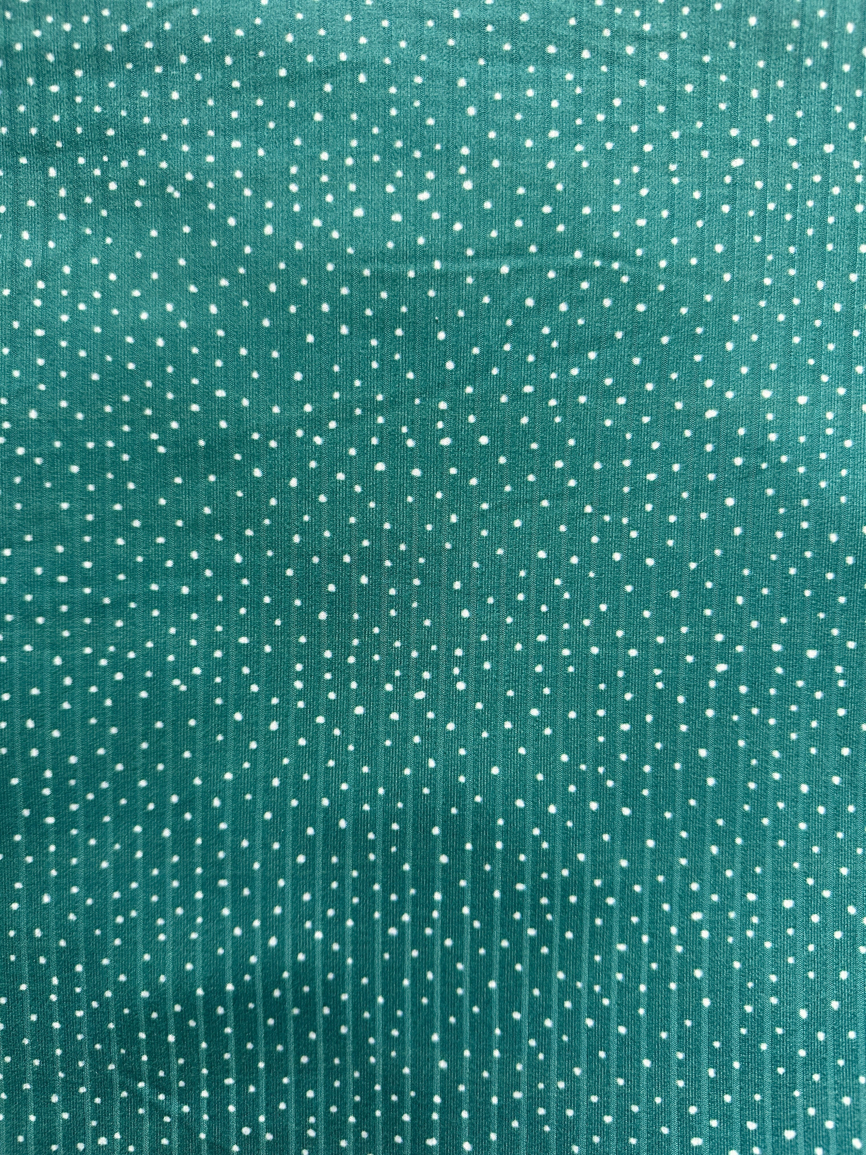 Teal With Tiny White Dots Ribbed - Limited Vault Fabric