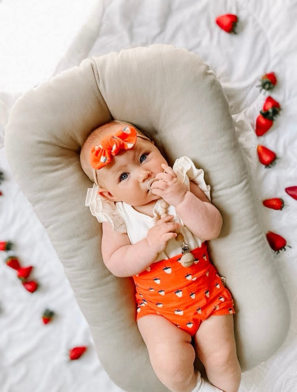 Coral Strawberries Headbands