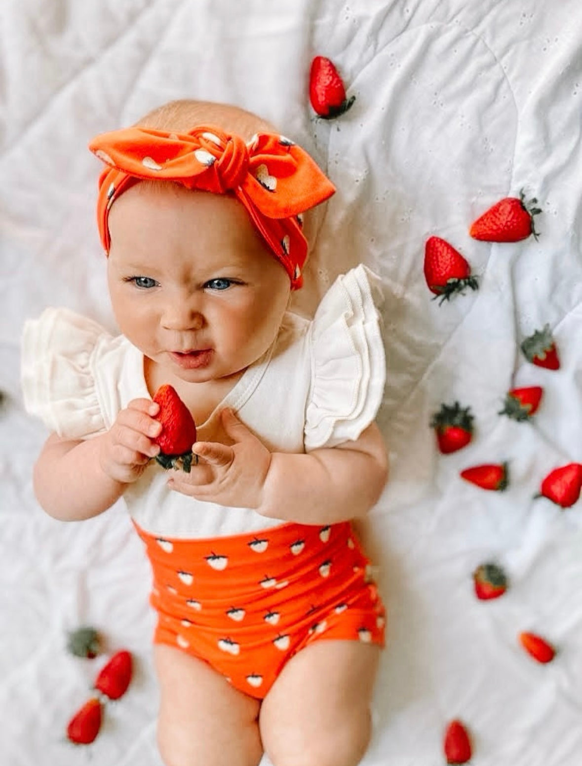 Coral Strawberries Headbands