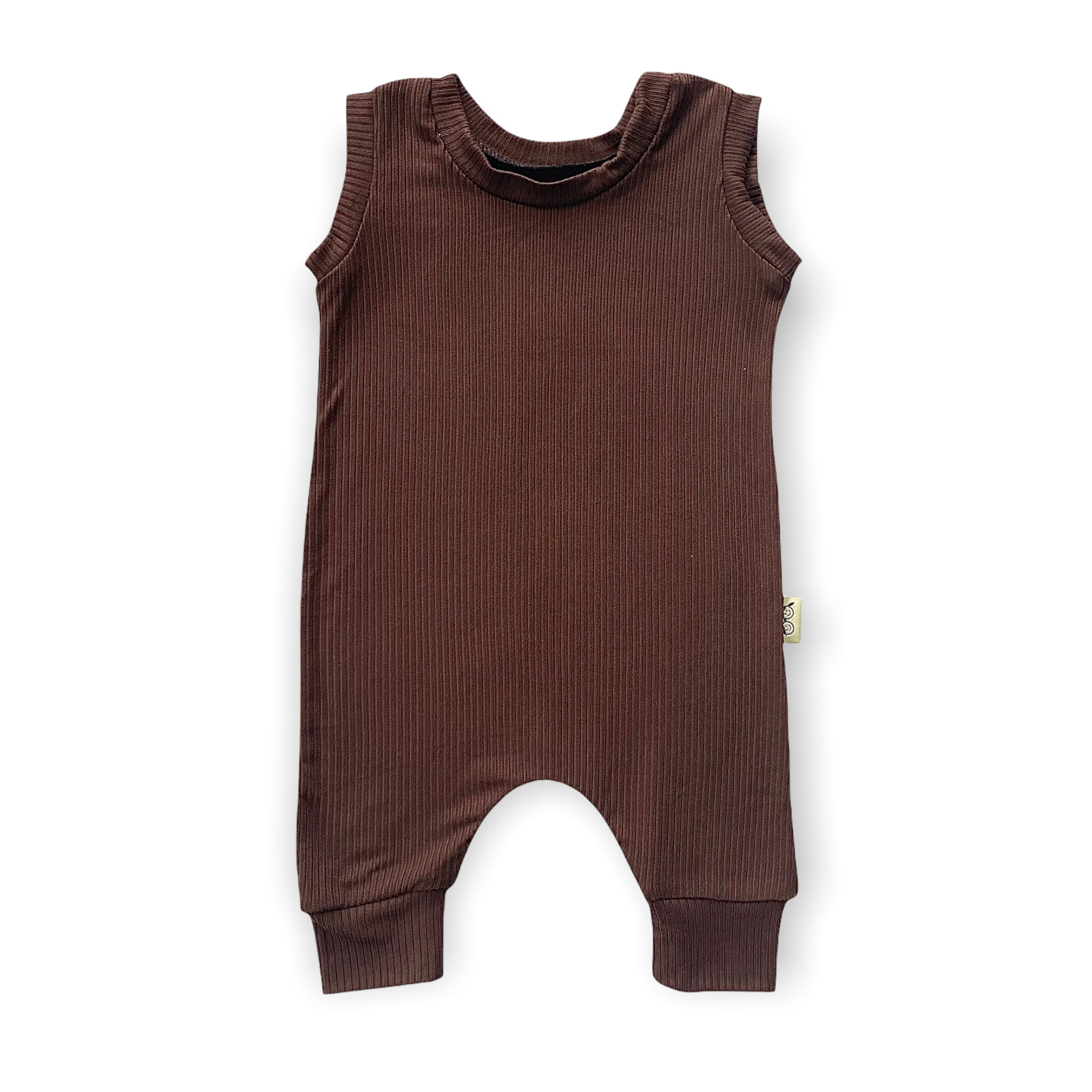 Cocoa Ribbed Harem Romper