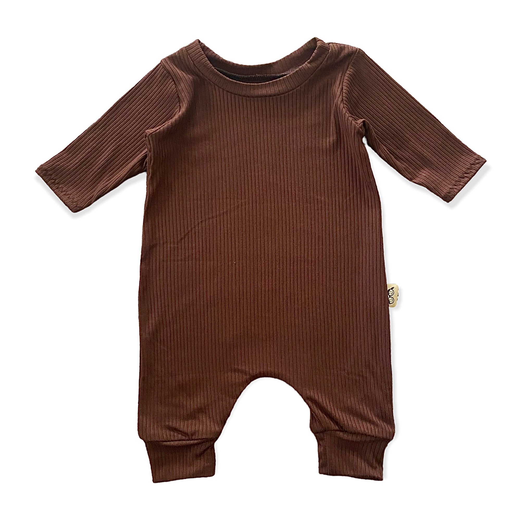 Cocoa Ribbed Harem Romper