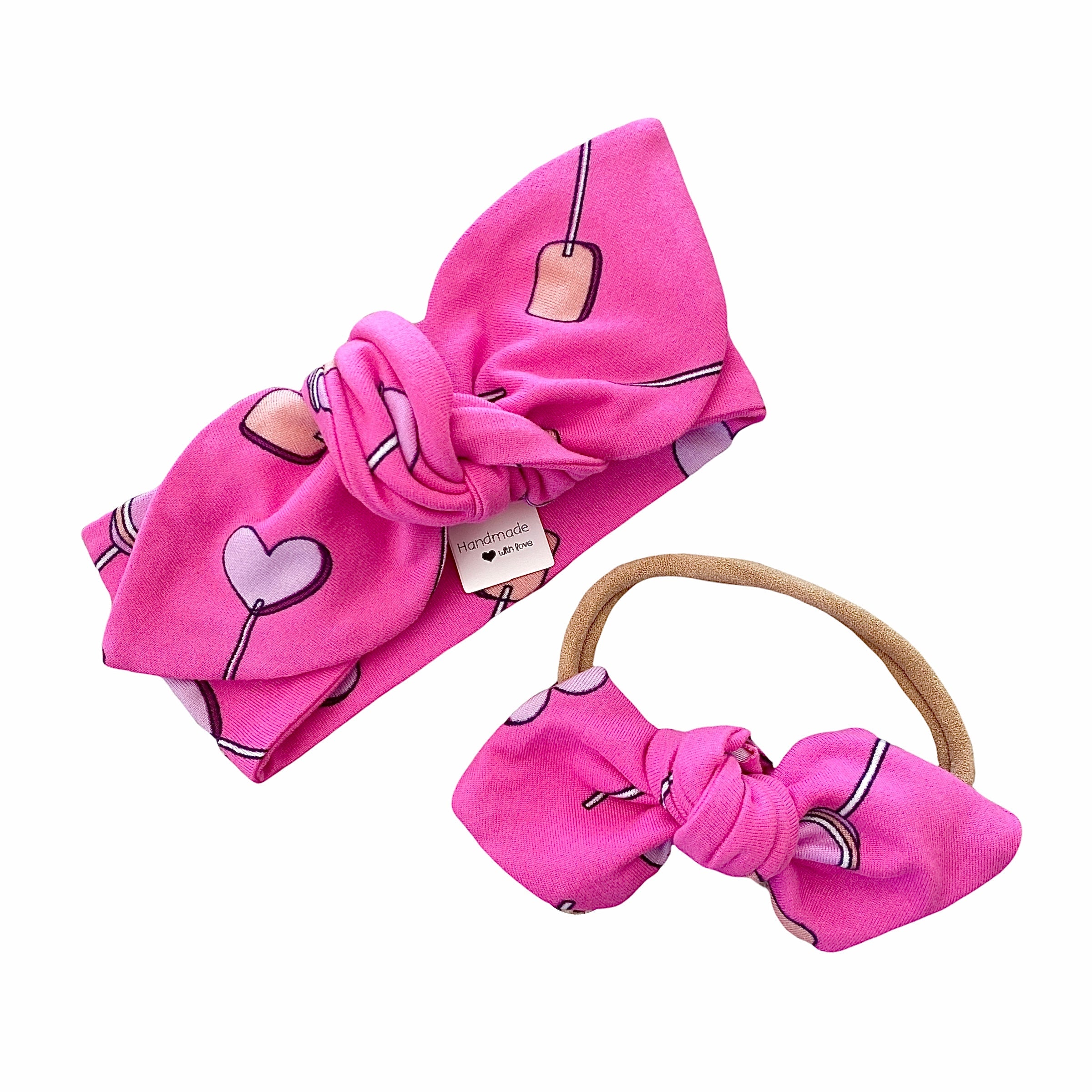 Lollipops on Pink Headbands
