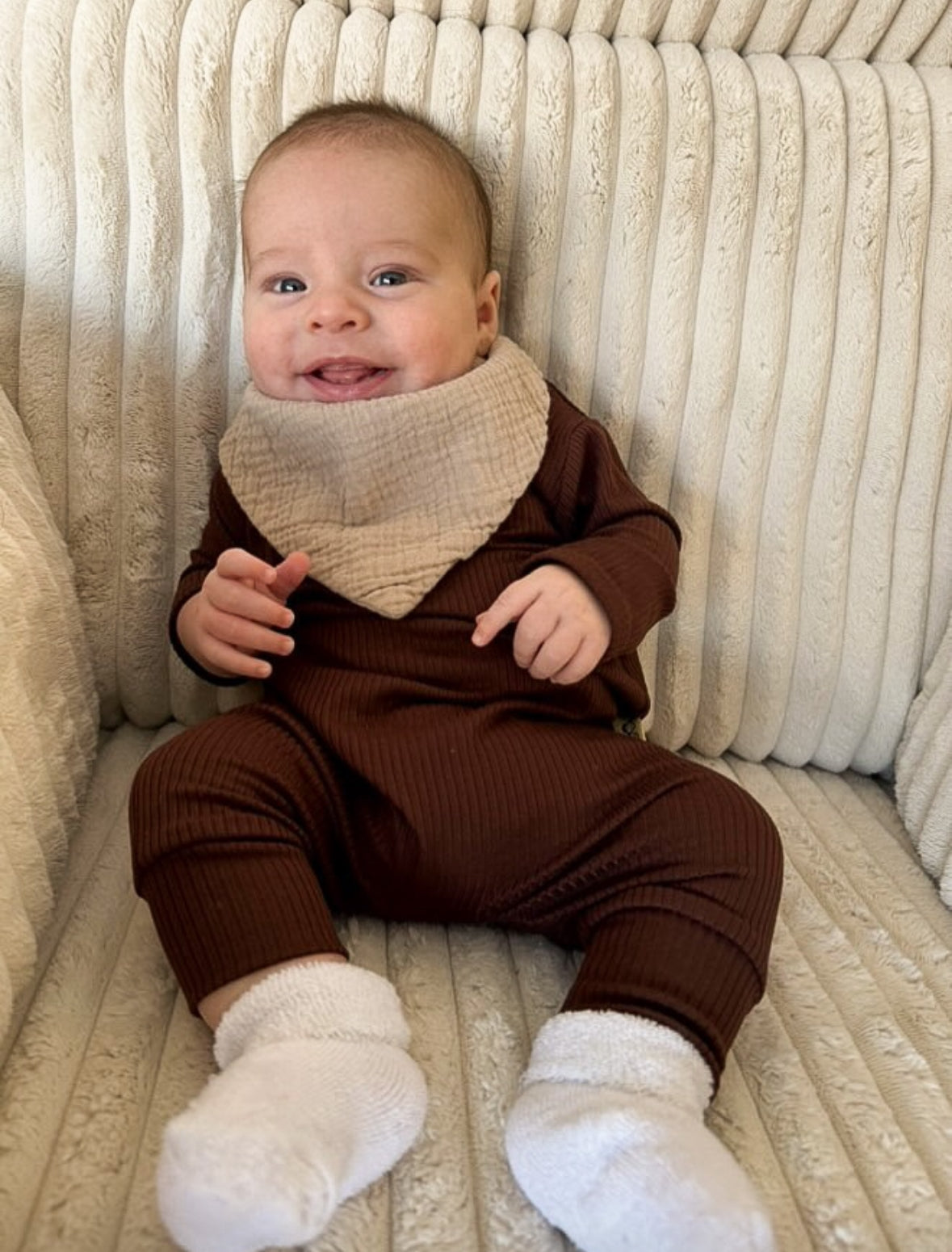 Cocoa Ribbed Harem Romper
