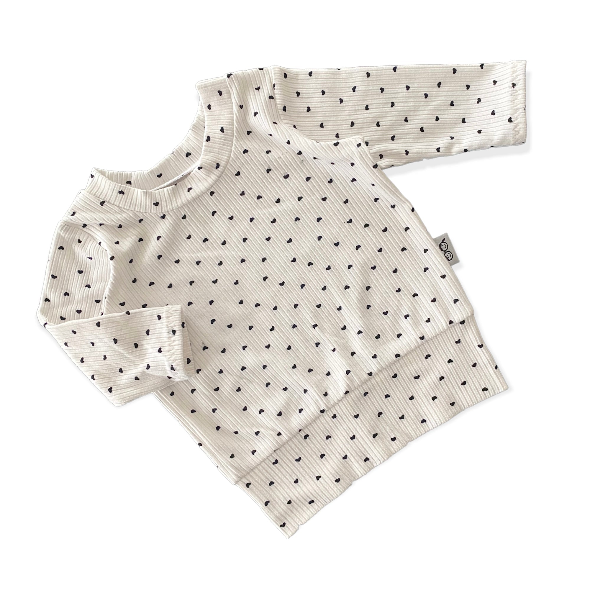 Black Hearts on Ivory Lounge Top